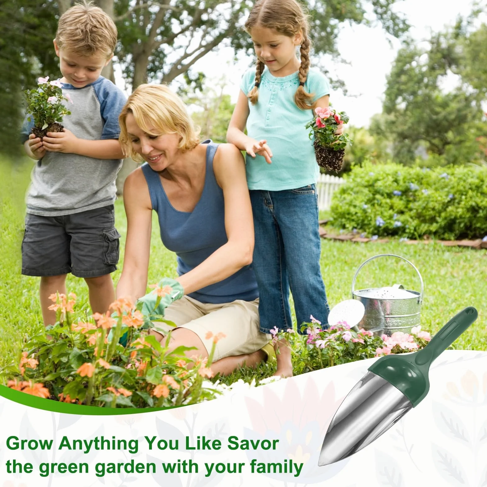 M METERXITY 2-Pack Pelle De Jardin Petite Pelle, 30cm/11.81 inch Outils De Jardinage en Acier Inoxydable pour Creuser, Transplanter, Ameublir Le Sol Et Planter, Manche Ergonomique [Vert]