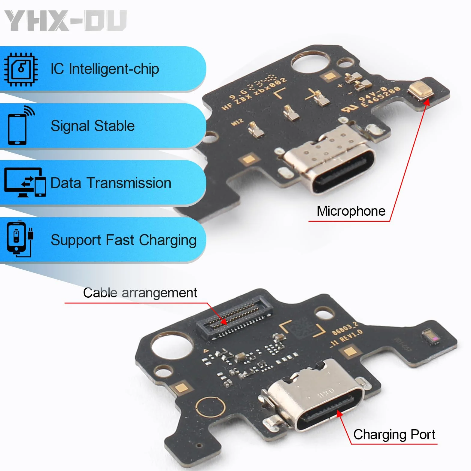 Prise de charge 11,0" pour Samsung Galaxy Tab A9+ SM-X210 SM-X215 SM-X216B Connecteur dock Port de charge Microphone Audio Jack Flex Câble + outils