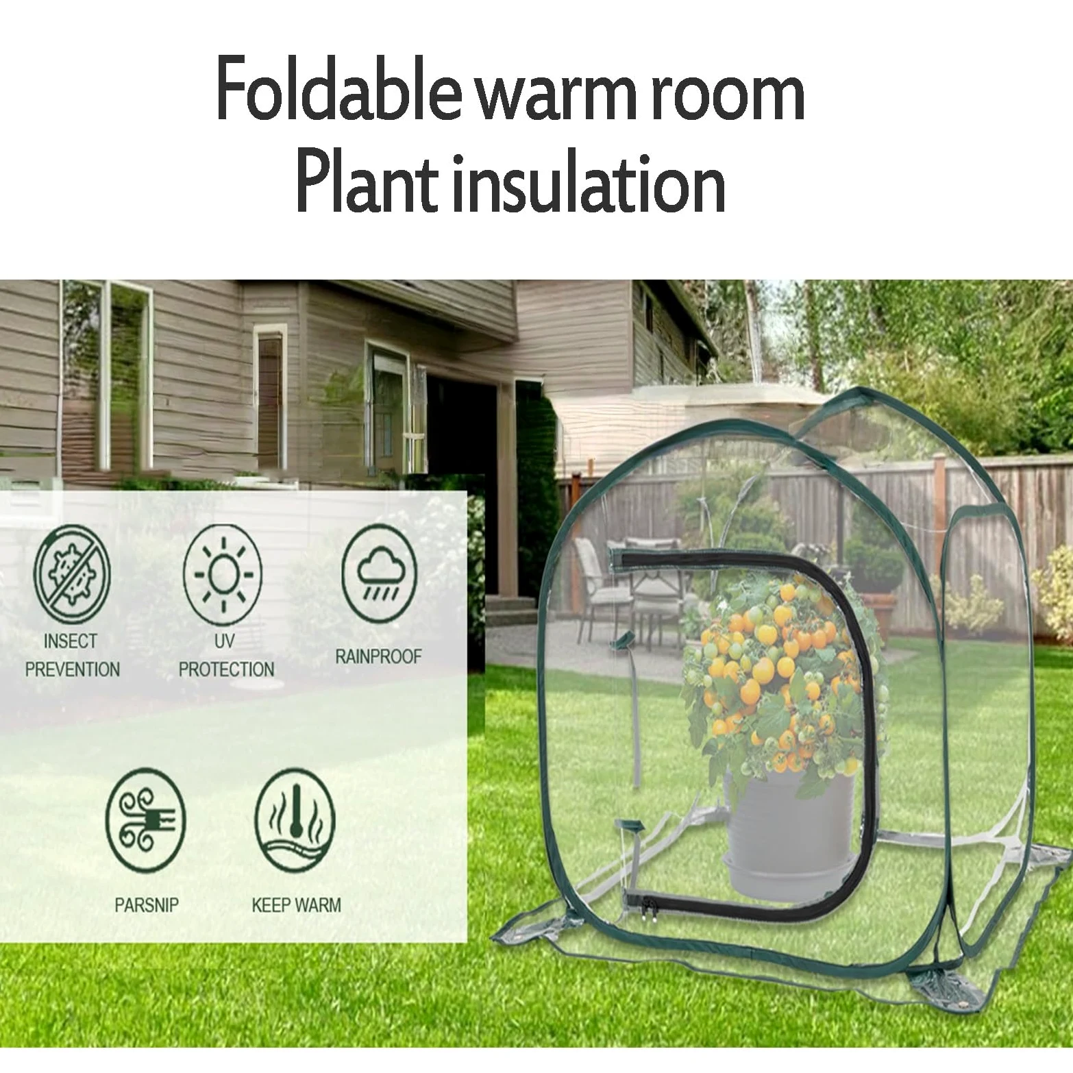 Mini Serre Pop-up, fabriquée en PVC imperméable, hydratante en été, Garde au Chaud en Hiver, Disponible à l'intérieur et à l'extérieur