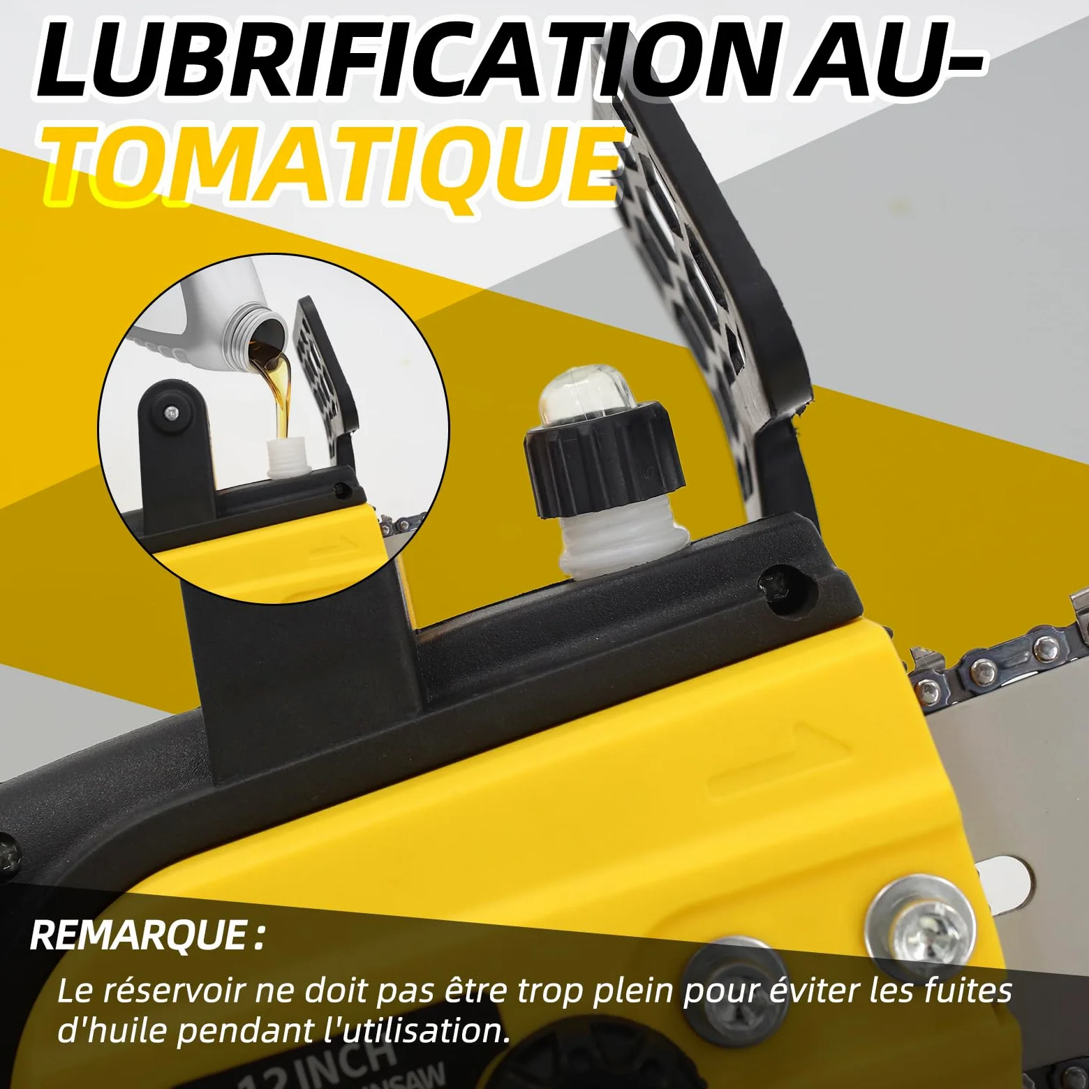 Tronçonneuse à batterie 12 pouces, moteur 1800W sans balais, 2x4000mAh, lubrification auto, sécurité – scie arboricole pro avec coffret, pour bois et jardin
