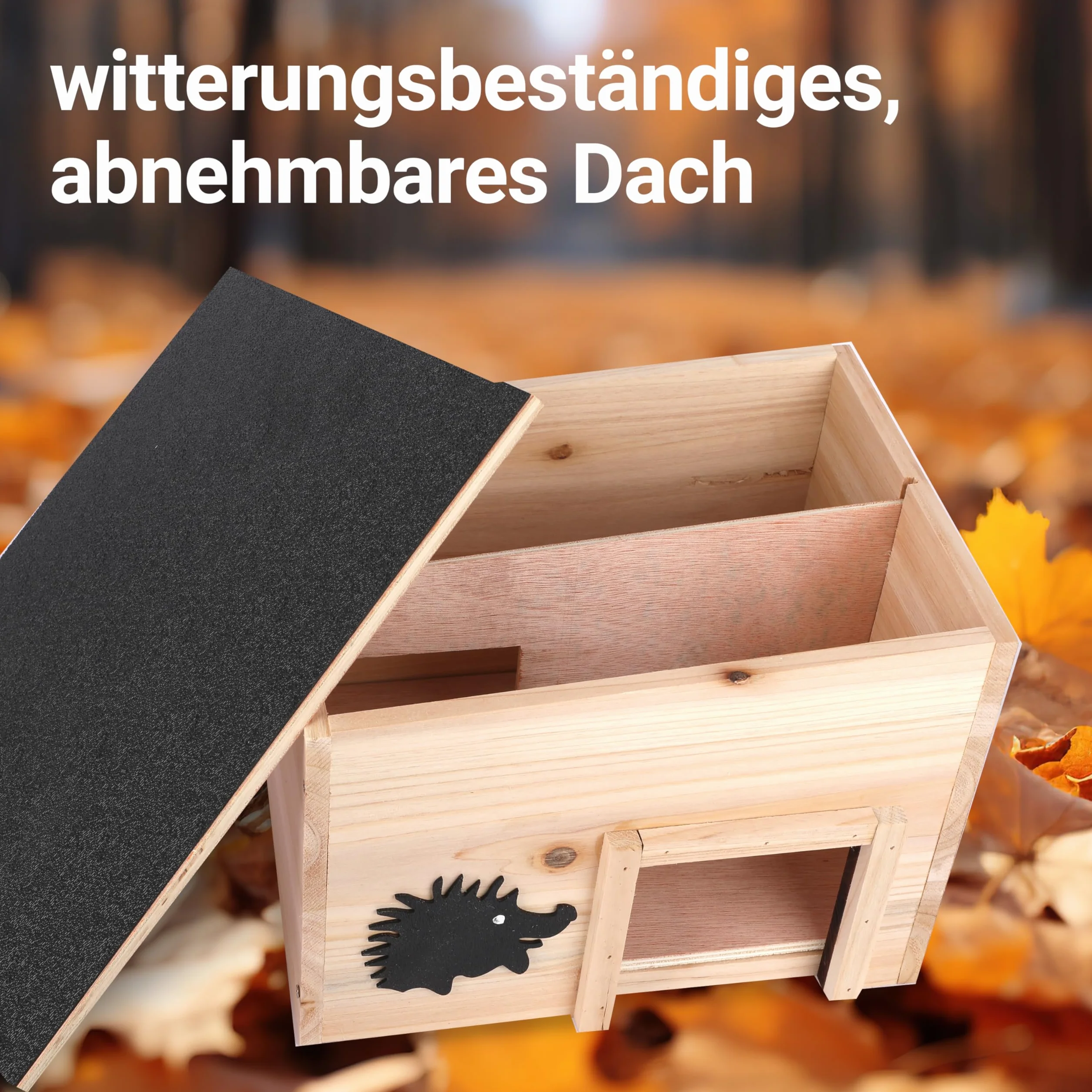 Niche pour hérisson en bois robuste 32 x 26 x 20,5 cm abri météorisé sécurisé protection prédateurs maison