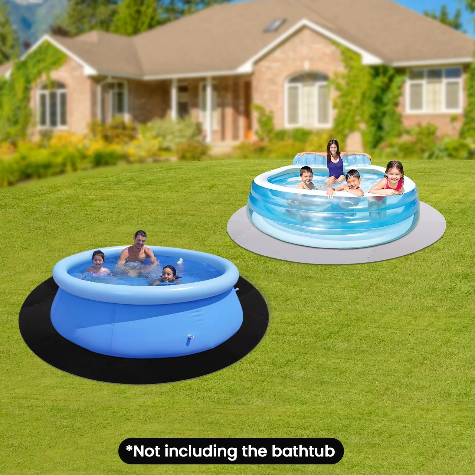 Tapis de Sol Rond pour Spa de 196 cm, Tapis de Protection de Sol pour Spa extérieur, Coussin Anti-dérapant et imperméable en Mousse EVA, Tapis de Protection de Sol pour Bassin