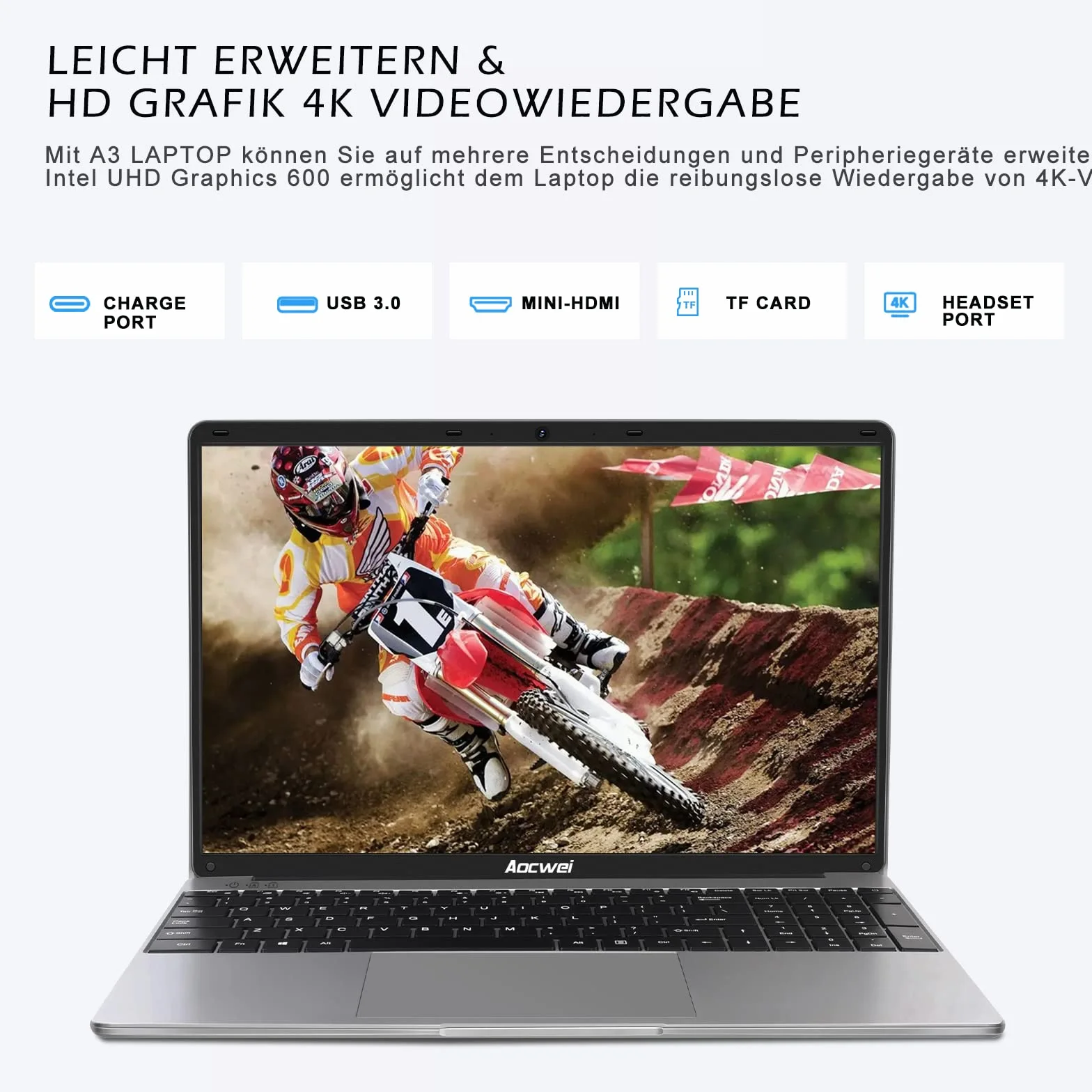 NOTODD Ordinateur Portable 14 Pouces 6 Go RAM 128 Go SSD 1TB Win11 Celeron J4105 WiFi BT4.2 Mini HDMI AZERTY
