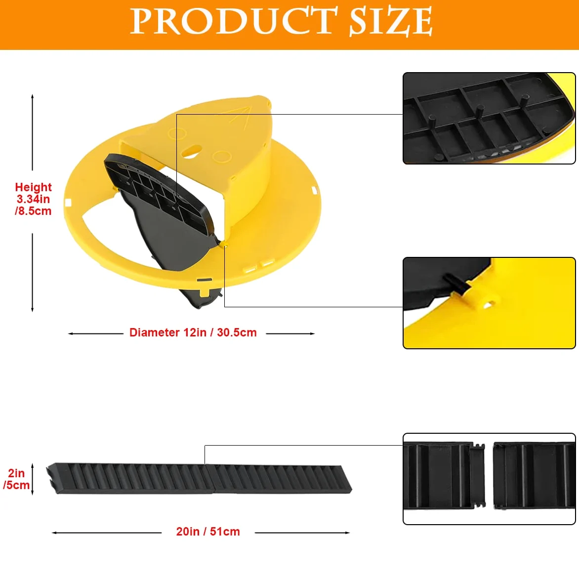 [Mise à Jour] Piège à Souris, piège à Rats avec réinitialisation Automatique Multi-Fpiège/piège Humain intérieur extérieur sans lac Kill Compatible avec Seau de 5 litres (3Pcs Yellow)