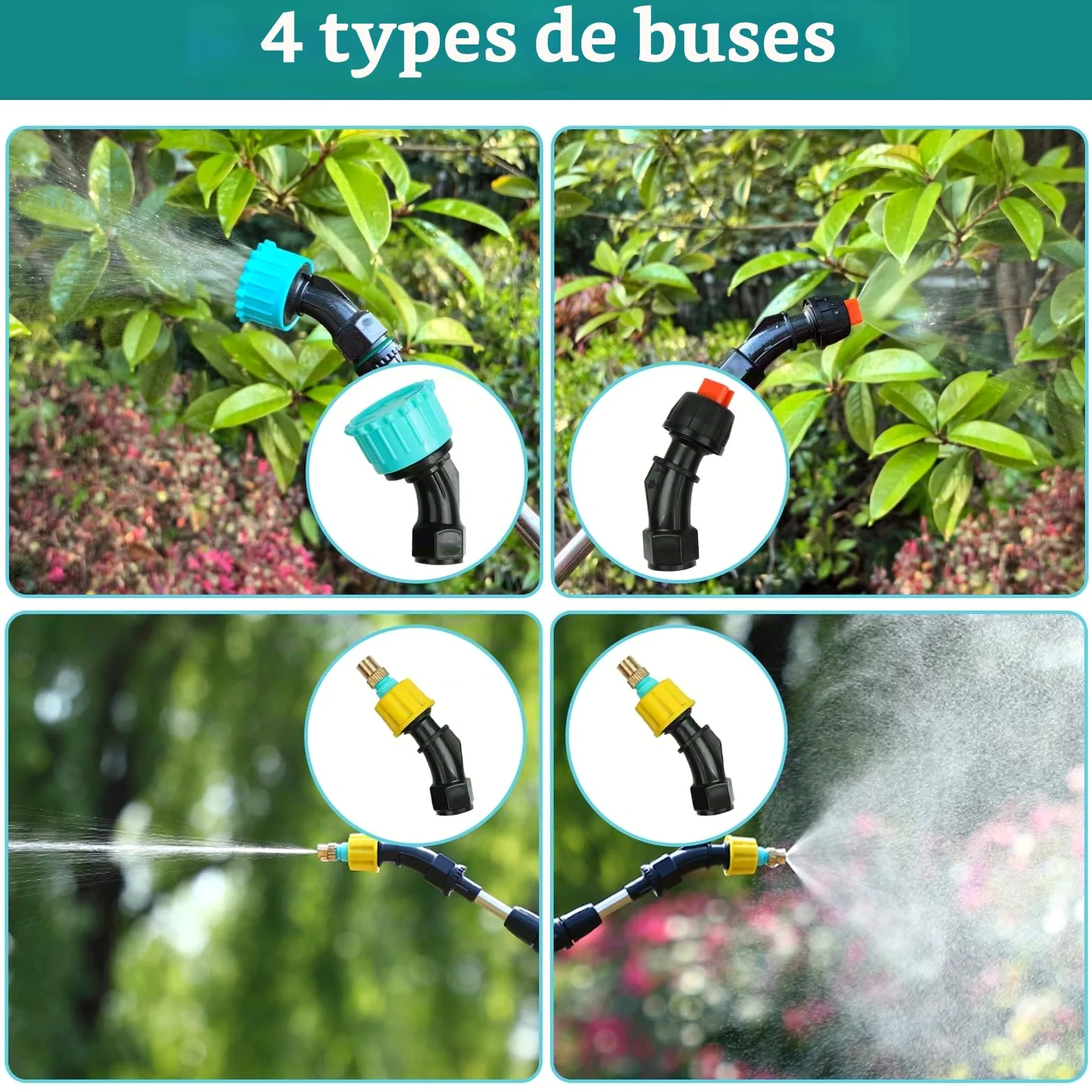 Pulverisateur Electrique 5L Pulverisateur de Jardin Electrique pour Plantes avec Lance Telescopique Pulvérisateur à Batterie 2400mAh Rechargeable Potable (Vert)