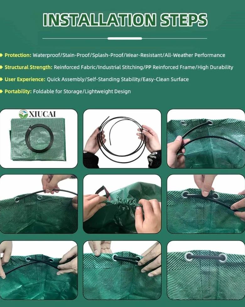 2 Sacs Professionnels Réutilisables 500L pour Déchets de Jardin | avec 1 Gant Anti-Percée, pour Pelouse, Feuilles et Résidus,2bags 1glove