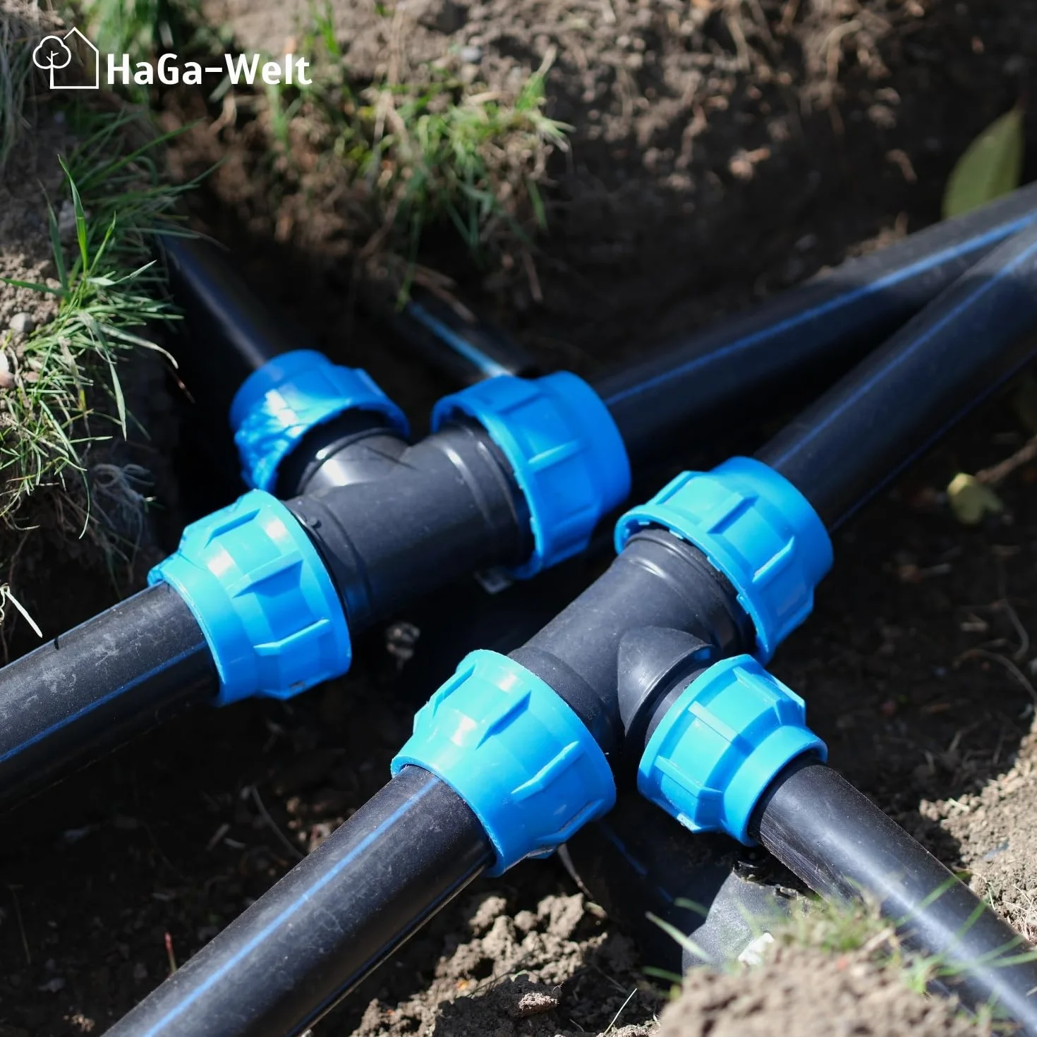 Tube PE HaGa noir 25mm x 1,5mm 10m pour irrigation jardin