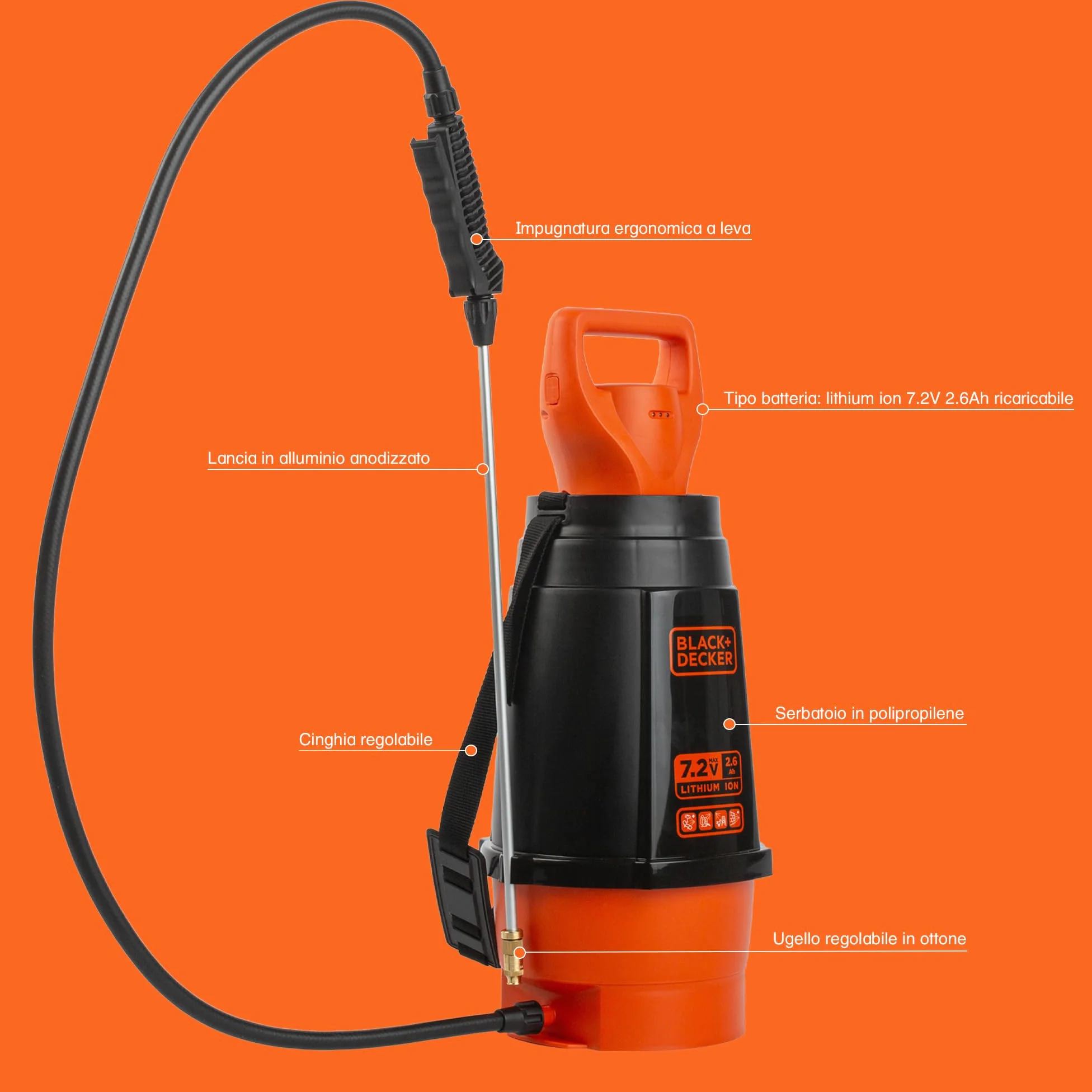 Black & Decker, Vaporisateur 7L à Piles