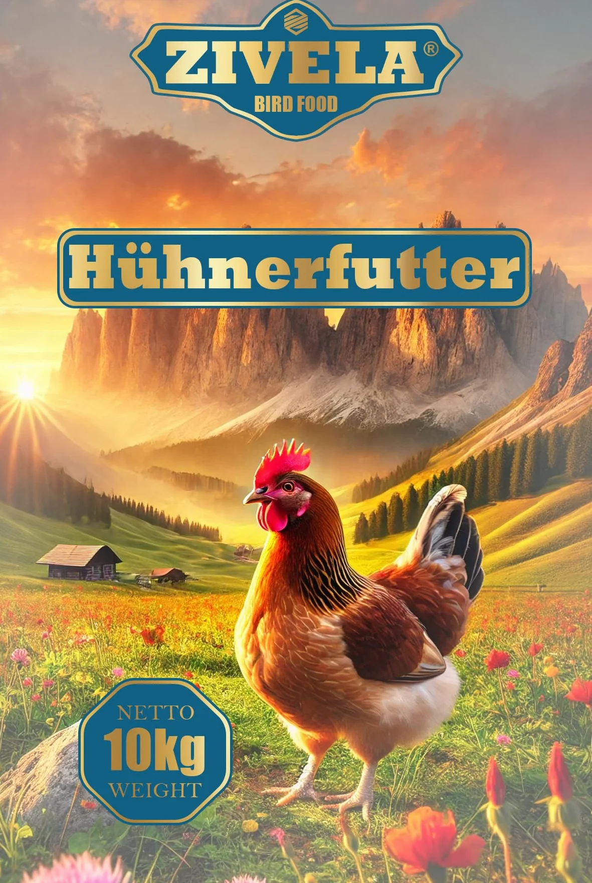 Nourriture pour poulets 10 kg Grains de volaille Non OGM 100% naturel Mélange