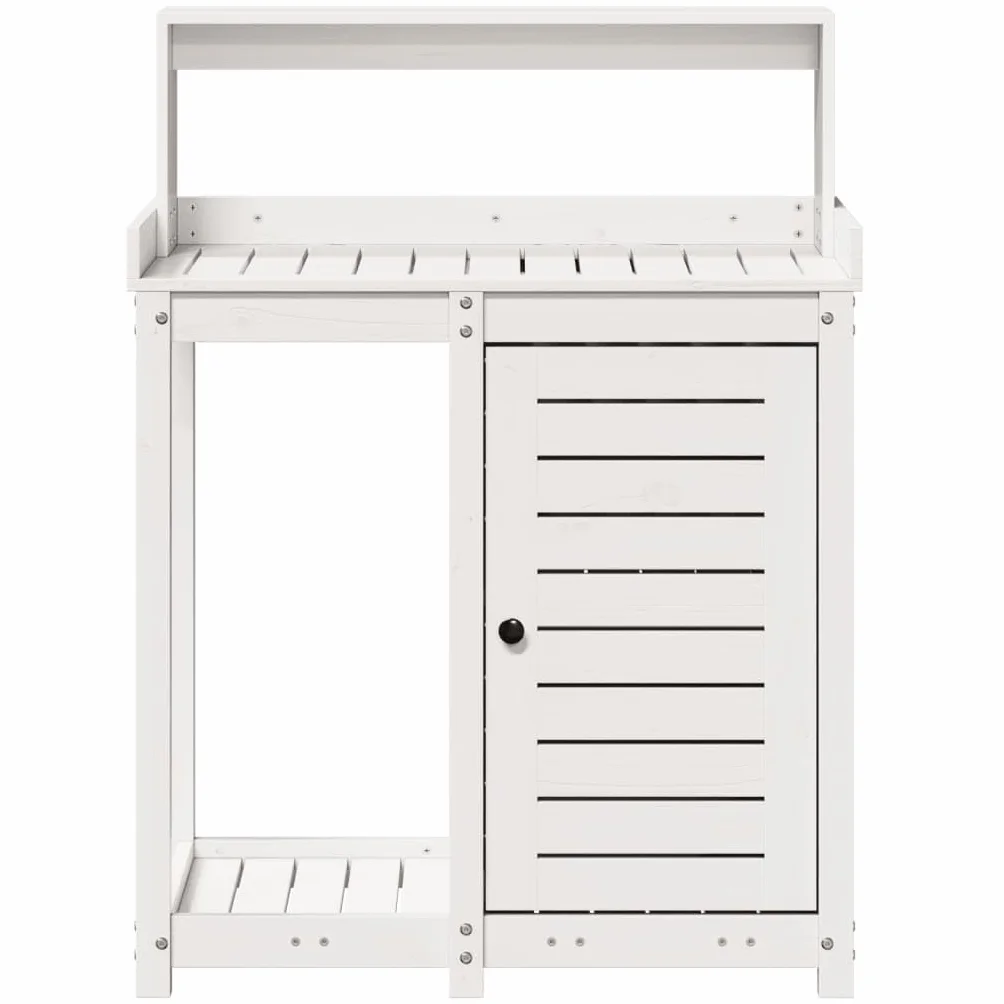 Table de rempotage avec étagères Bois Massif de pin Blanc