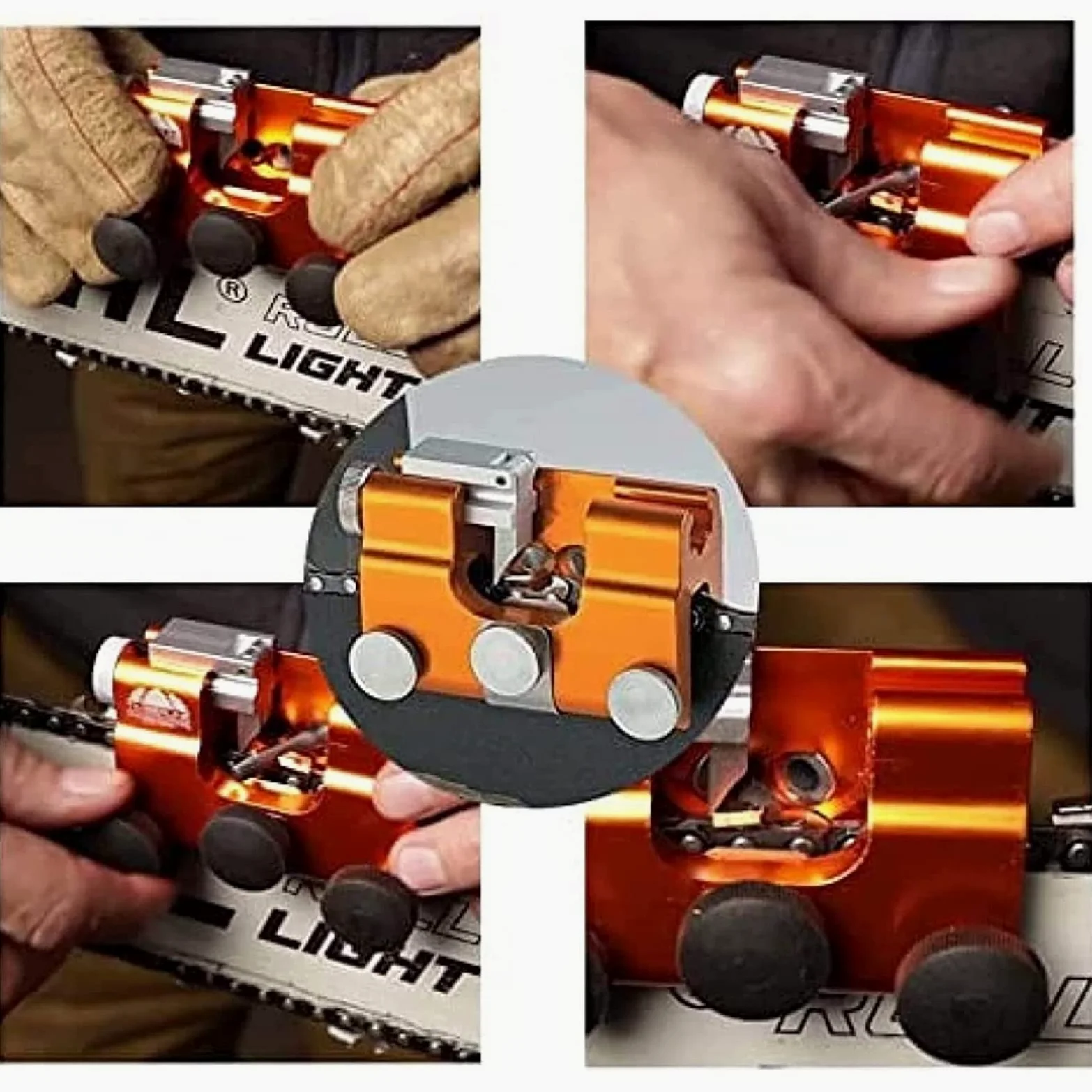 Aiguiseur de tronçonneuse à manivelle – Outil d'affûtage portable Timberline pour toutes les tronçonneuses et scies – Facile à utiliser, solution d'affûtage efficace pour le bois et les menuisiers
