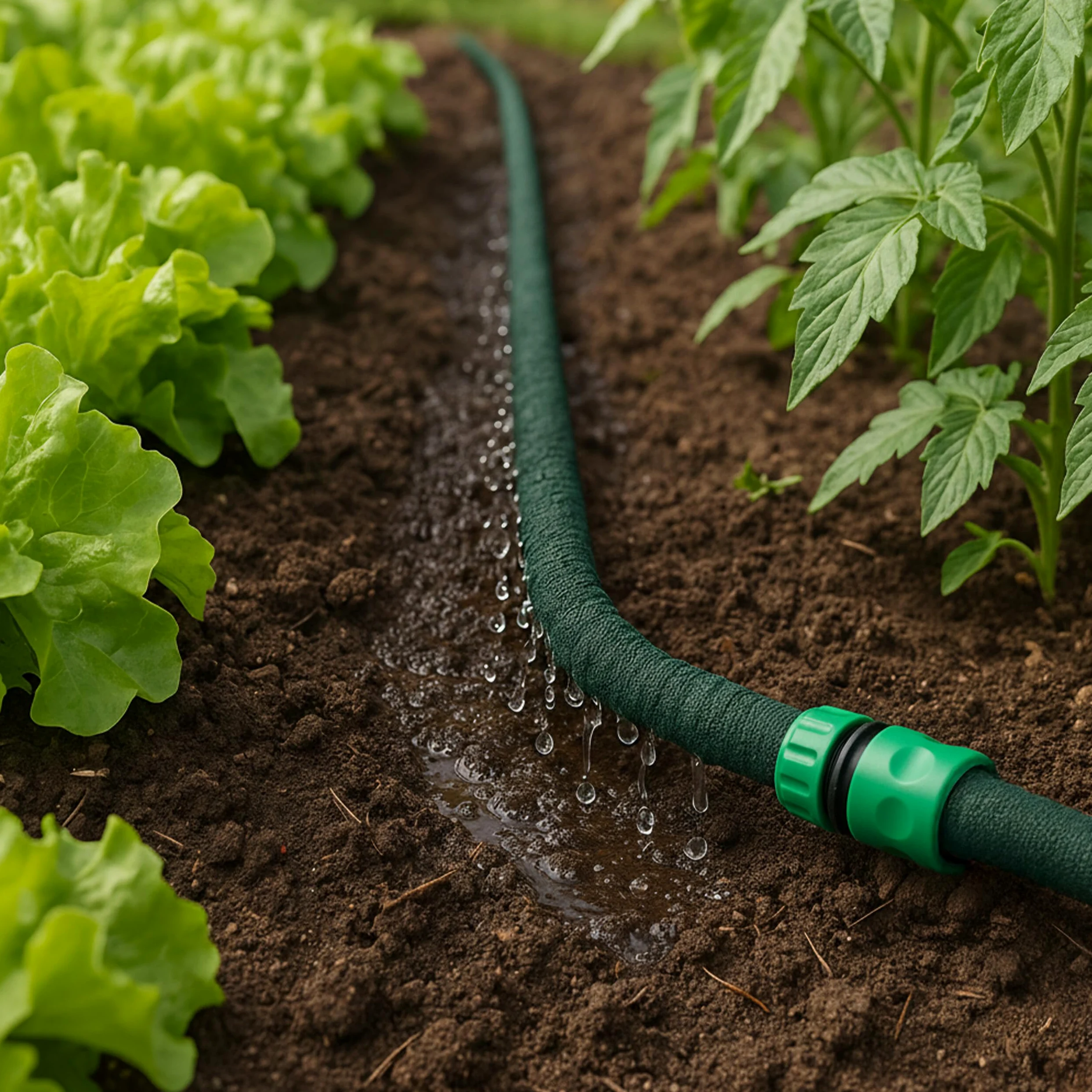 Relaxdays Tuyau Goutte-à-Goutte poreux 30 m pour arrosage de Haies et bacs surélevés Vert