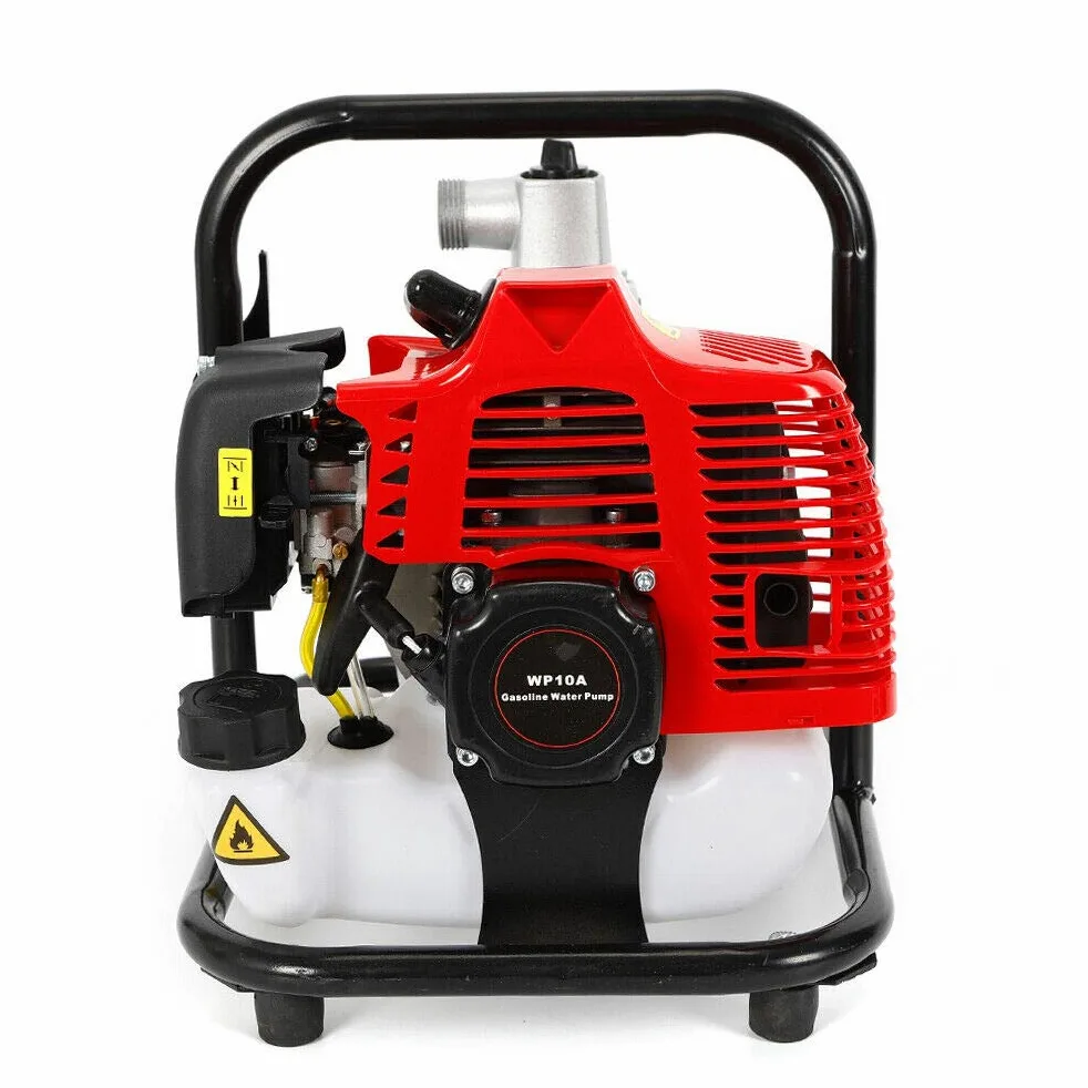 43cc 2 temps Essence Pompe à Eau à Moteur pour Jardin 1.25kw/6500rpm Maxi 15000 L/h