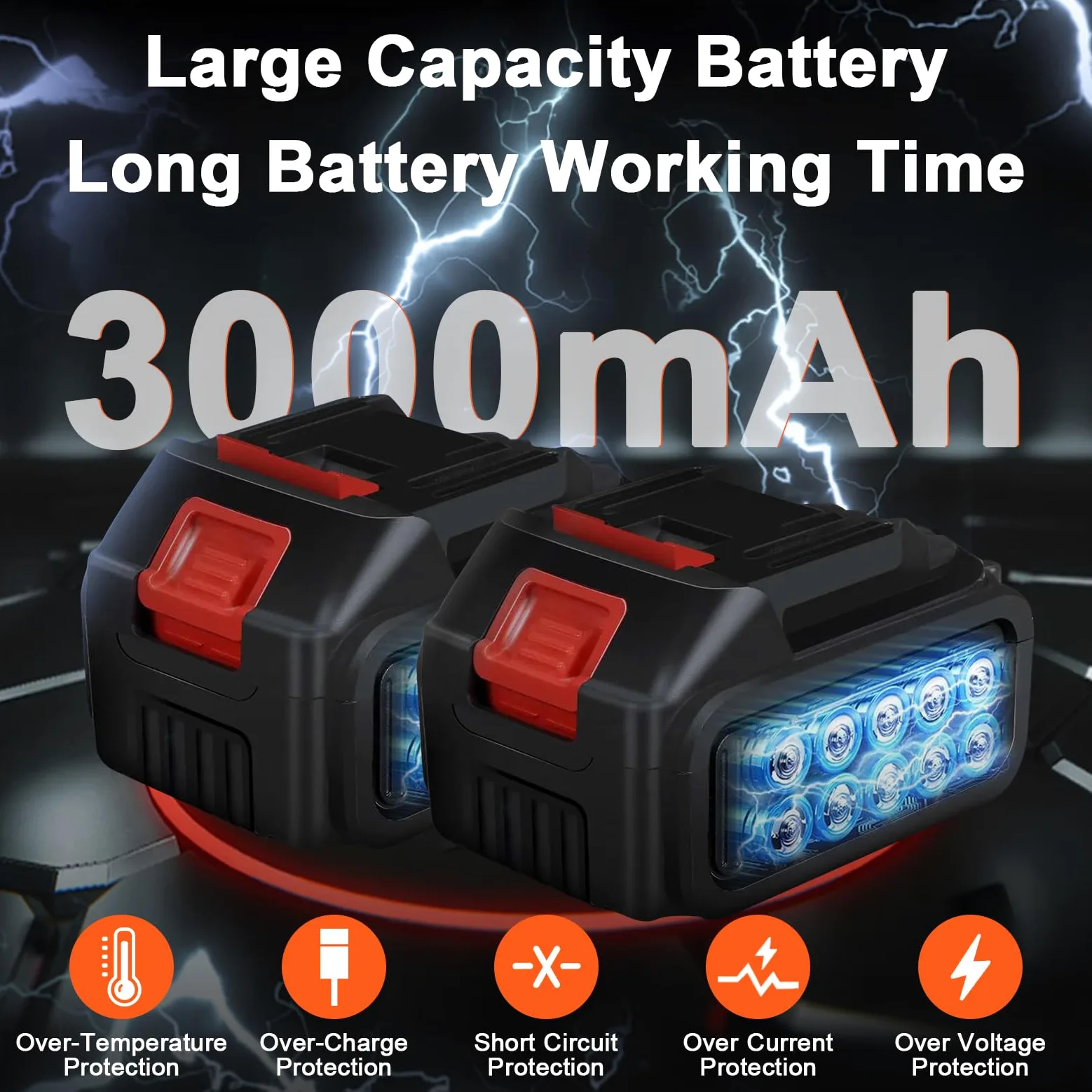 Souffleur à Feuilles Sans Fil 21V Souffleur & Aspirateur 2 en 1 Souffleurs à Feuilles électrique Sans Fil avec Chargeur / 2*3000mAh Batterie, 1.6m³/min 18000 trs/min, pour Jardin Cour Patio