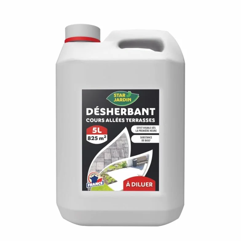 Désherbant à diluer 5 litres pour 825 m² allées terrasses
