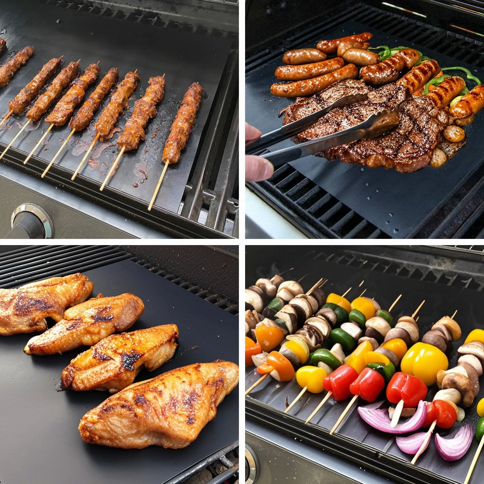 Tapis de Barbecue Antiadhésifs en Téflon 40x33cm Lot de 5 Reutilisable sans PFOA