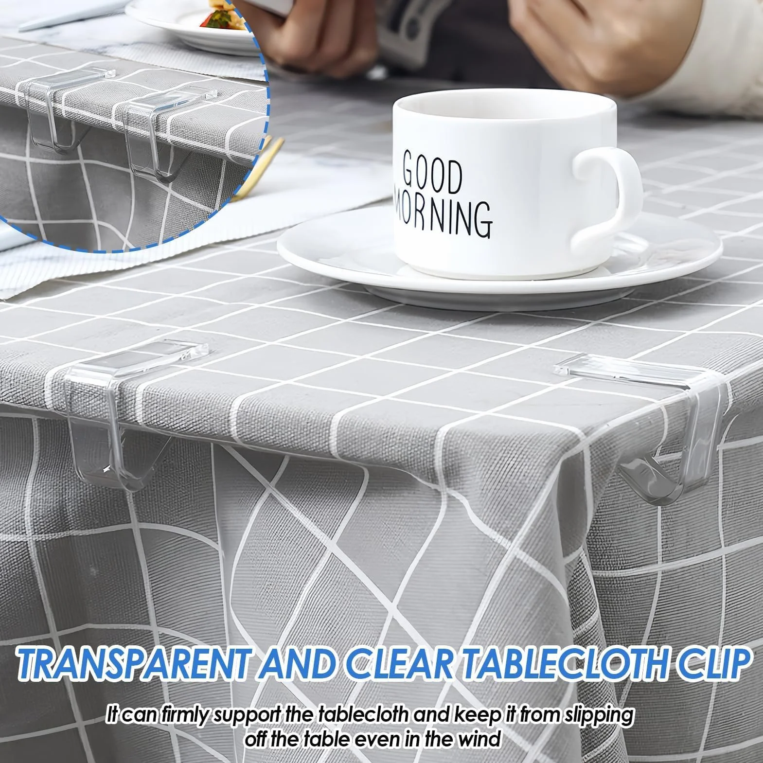 Pinces à Nappe en Plastique Transparent pour Tables 3,5-5 cm 12 Pièces