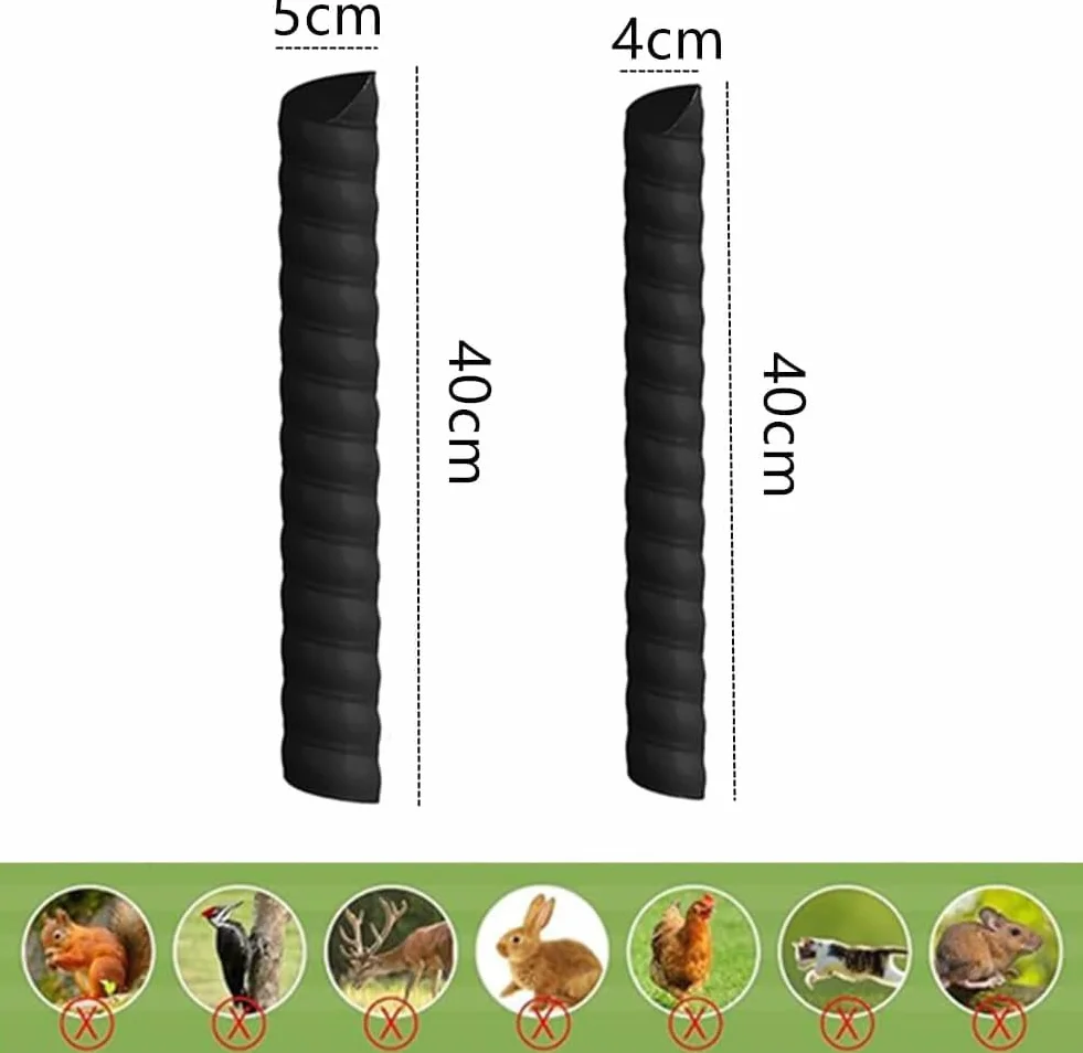 Lot de 6 protections pour tronc d'arbre, 2 tailles, noir