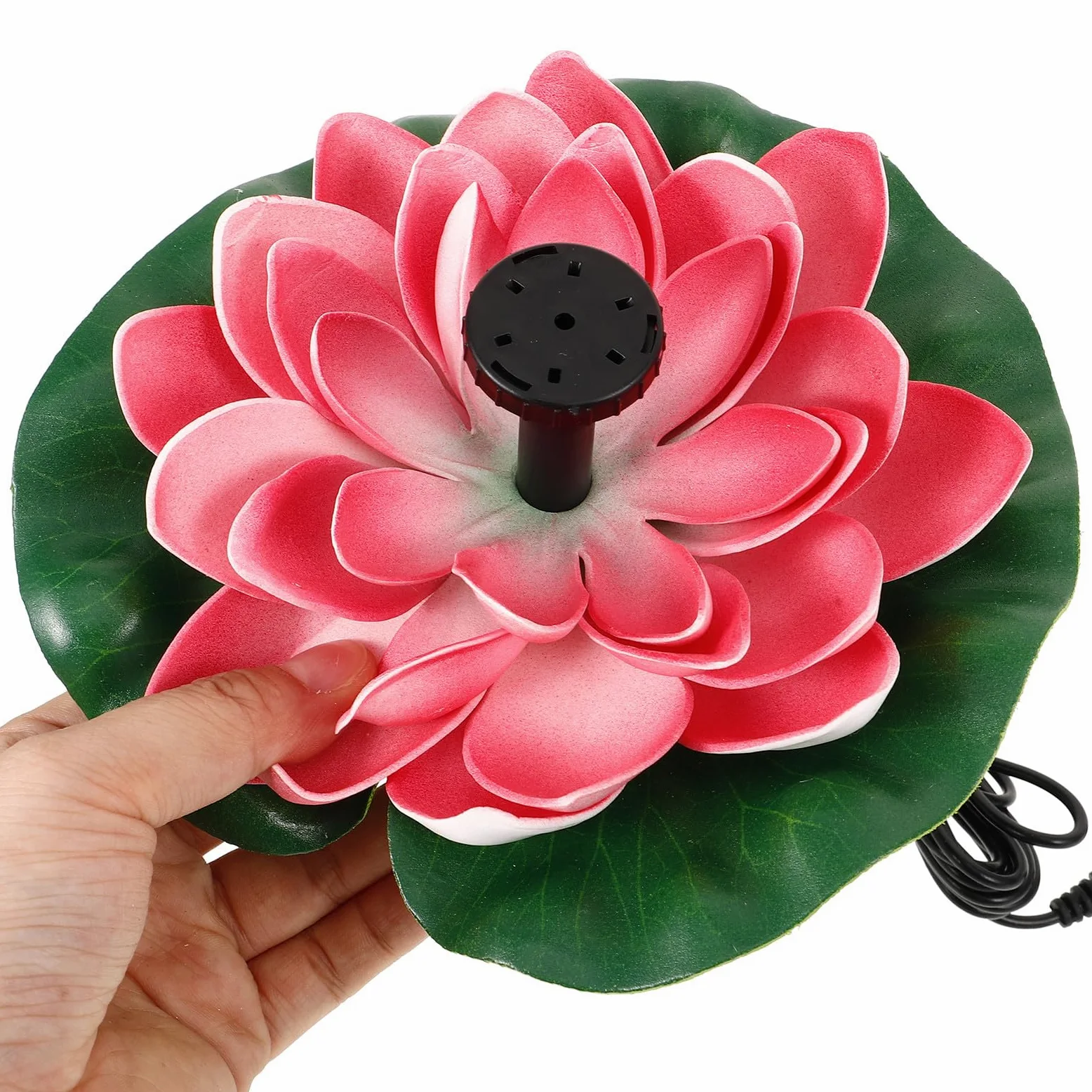 IMIKEYA Fontaine Solaire Flottante Lotus 6.50X5.91X1.57 Pouces pour Piscine et Bassin Décor Extérieur Système Pompe Intégré sans Pile Facile à Nettoyer