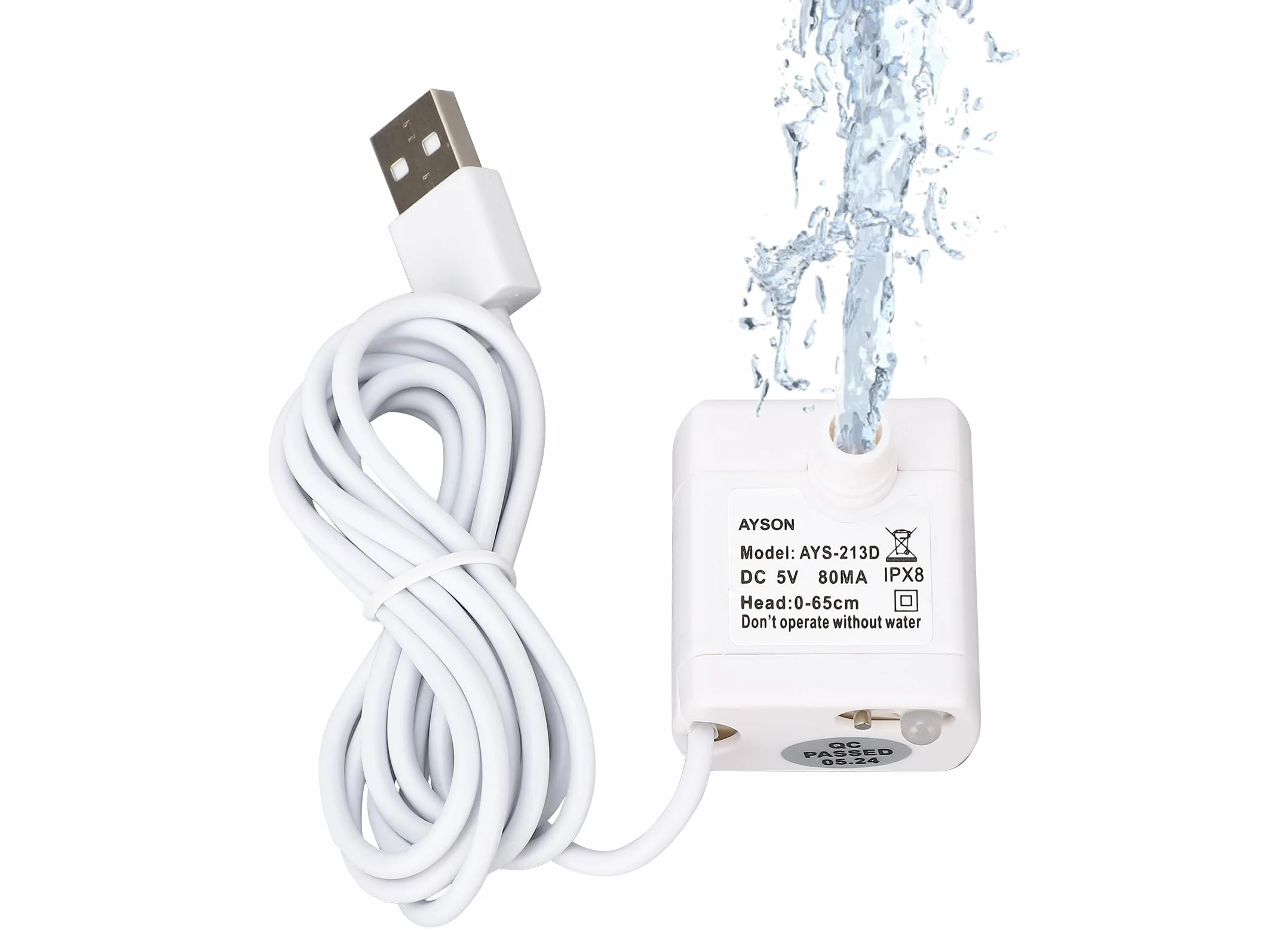 Fontaine pour Animaux USB Super Silencieuse Débit d'Eau Réglable Pompe de Fontaine Chat Chien