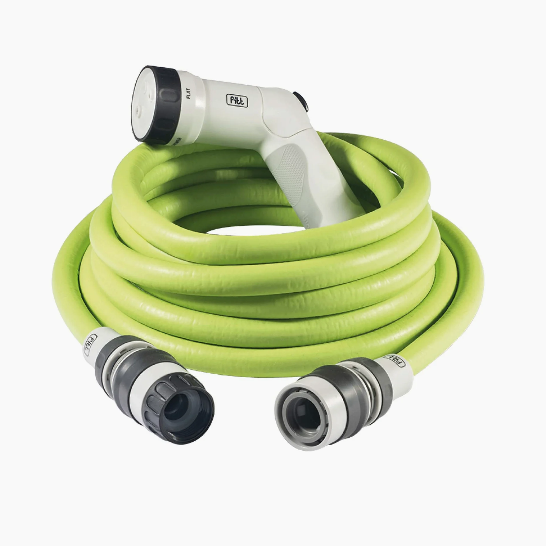 FITT IKON 25 m - Tuyau d'arrosage extensible, compact, léger et prêt à l'emploi, avec pistolet multi-jet, Lime