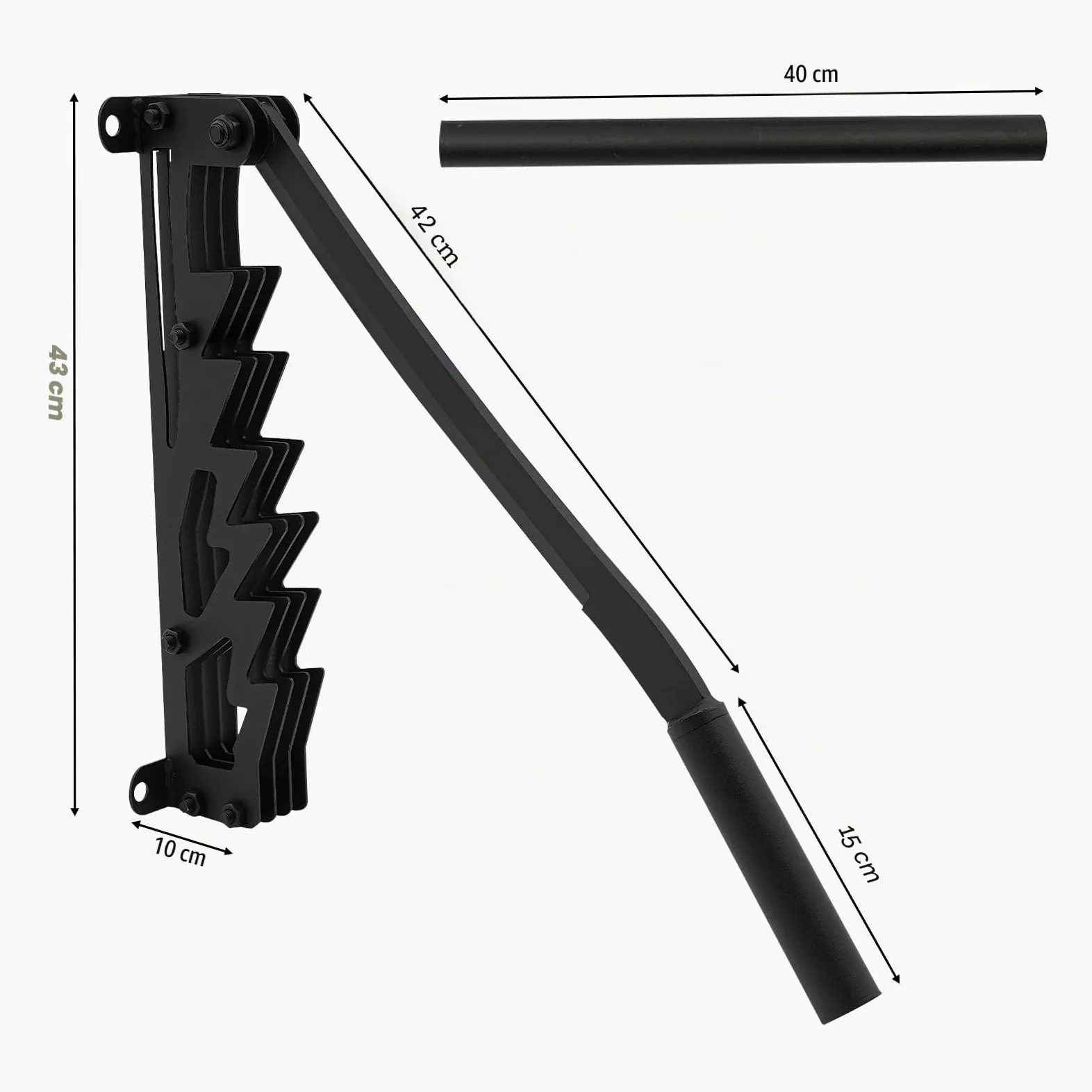 Fendeur de bûches manuel en fonte, support mural portable pour allumage de bois pour intérieur et extérieur, incl. 2 poignées détachables, porte-bois, gants et sac à bois de chauffage