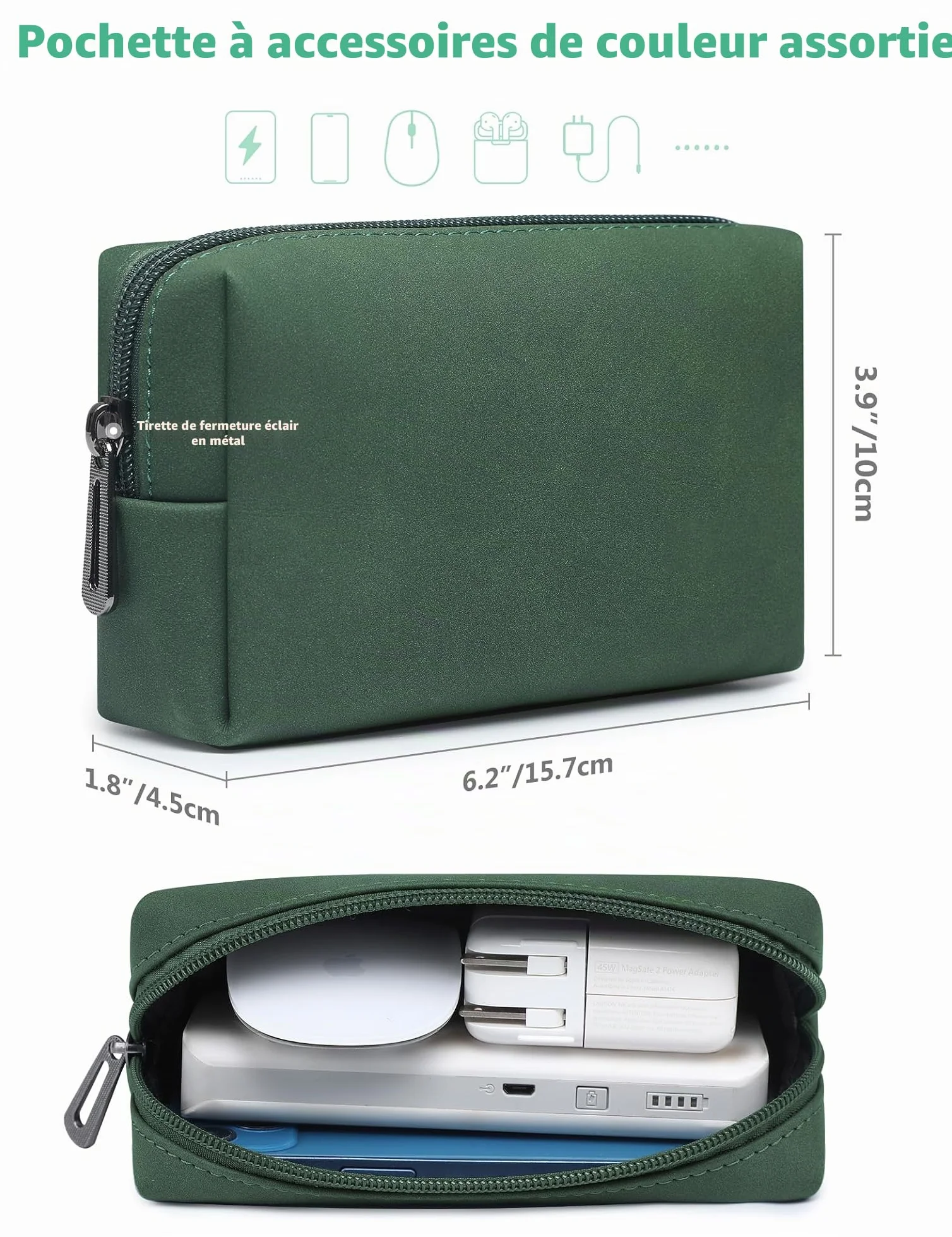 HYZUO 13,3-14 Pouces Housses Ordinateur Portable Sacoche avec Fonction Stand pour MacBook Pro 14 M5/M4/M3/M2/M1 2026-2021, MacBook Pro/Air 13,3, 13,5" 13,8" Surface Laptop, Vert Minuit