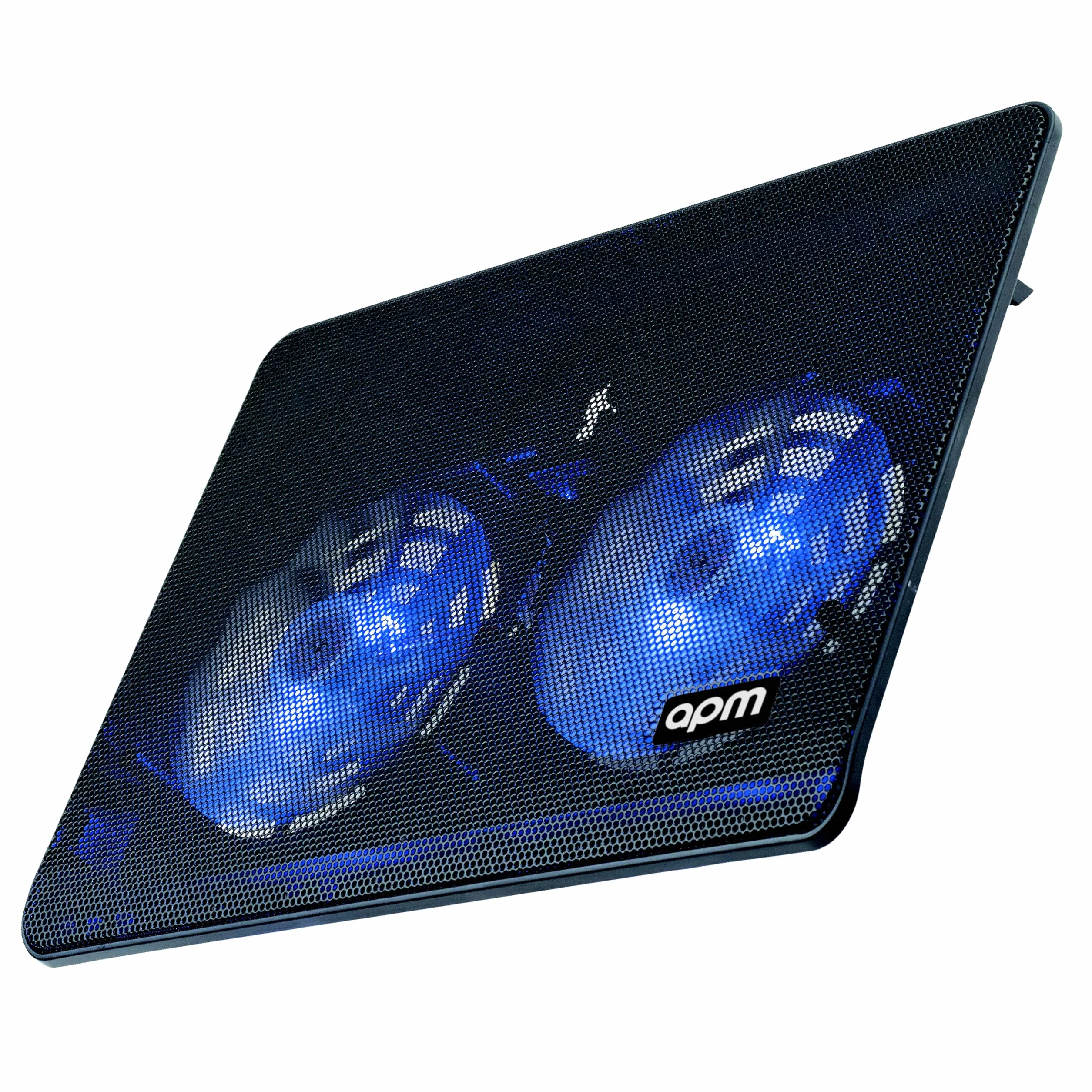 Support Ventilé pour Ordinateur Portable 12"-17", 2 Ventilateurs Silencieux LED Bleue, Structure Métal Résistante, Hauteur Réglable