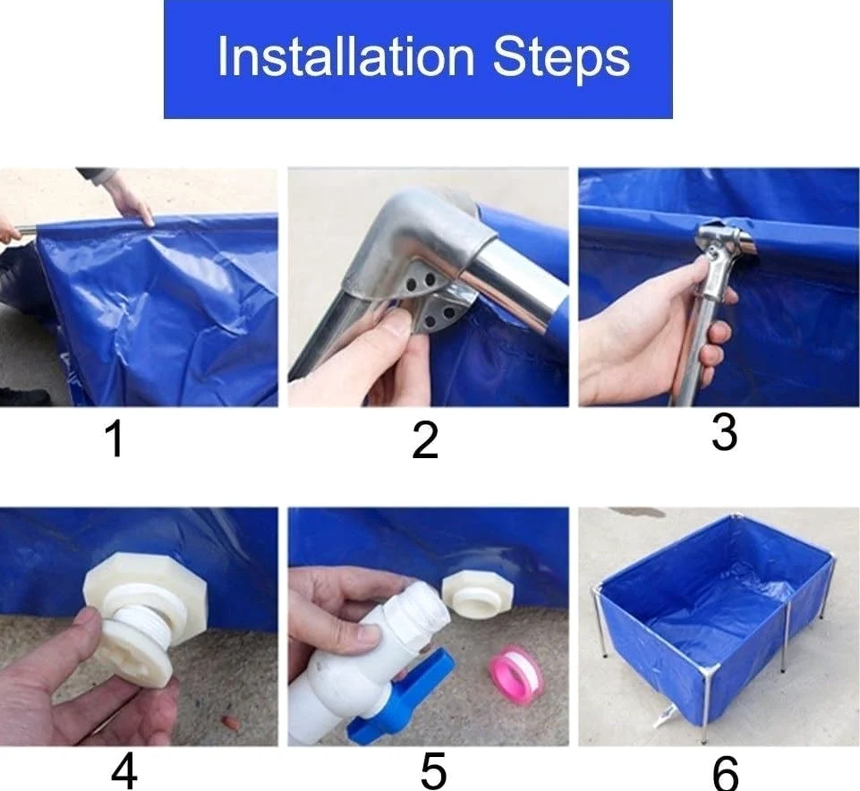 Aquarium d'intérieur autoportant Lar avec Coque en Acier, revêtement Souple en PVC et fenêtre d'observation - Convient aux Aquariums et aux piscines, Facile à Assembler