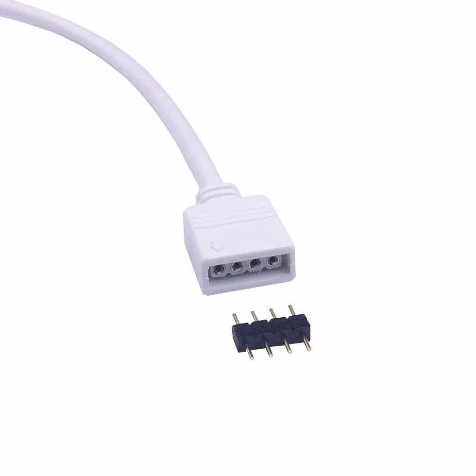 Câble d'extension Litaelek 5050 3528 avec connecteur 4 broches mâles pour lampes LED RVB 12V 1m 2.5m 5m