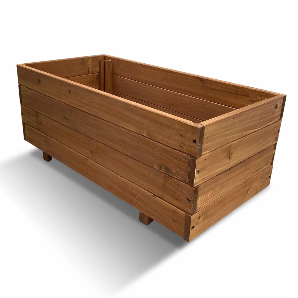 Jardinière en bois 80 x 40 x 32 cm – Bois d'épinette massif FSC – Résistante aux intempéries avec drainage et sac non tissé