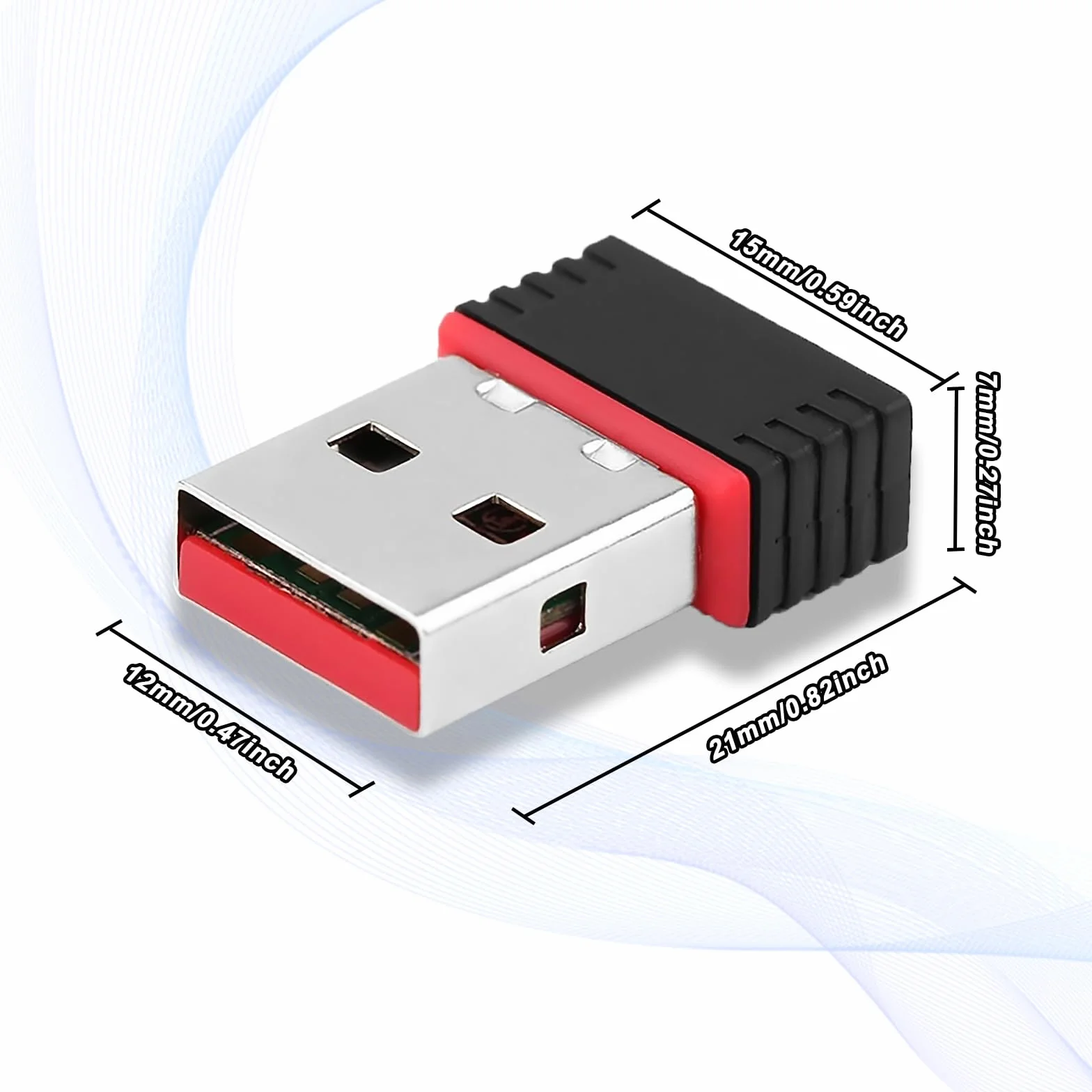 Clé USB WiFi 300Mbps Adaptateur WiFi Mini pour PC Portable TV Compatible Windows Mac OS Linux Noir