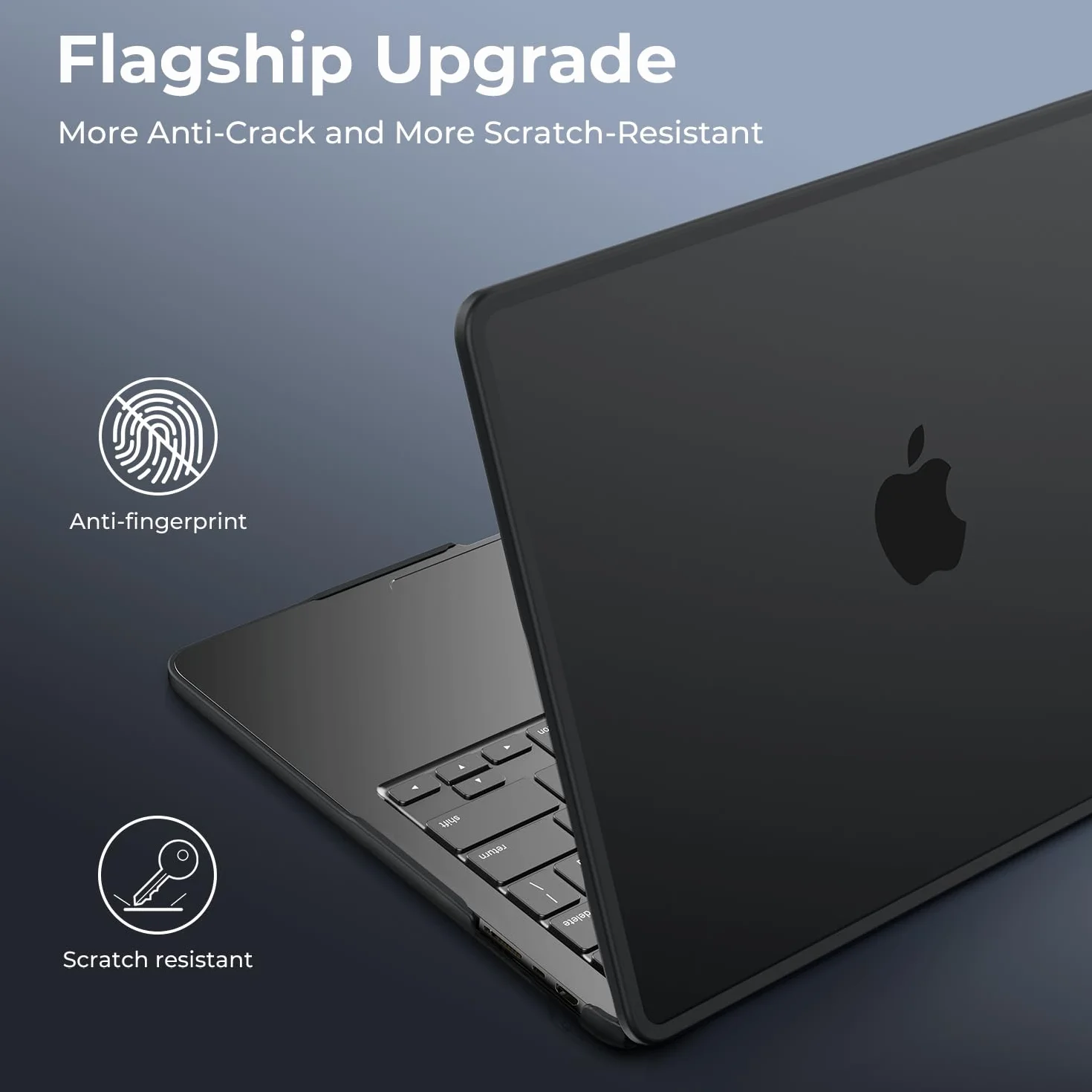 BlueSwan Coque MacBook Pro 14 Pouces M5 M4 M3 M2 M1 Pro/Max 2026-2021 TPU Anti-Rupture Housse Étui Rigide Noir Mat