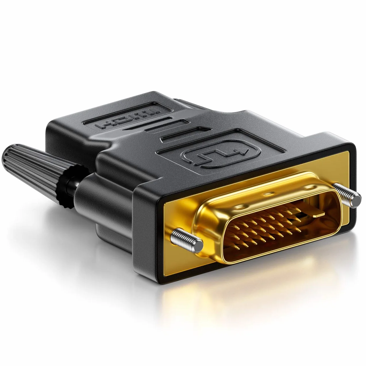 deleyCON Adaptateur HDMI vers DVI Bidirectionnel Convertisseur Femelle vers DVI-D Mâle Plaqué Or 1920x1200 1080p