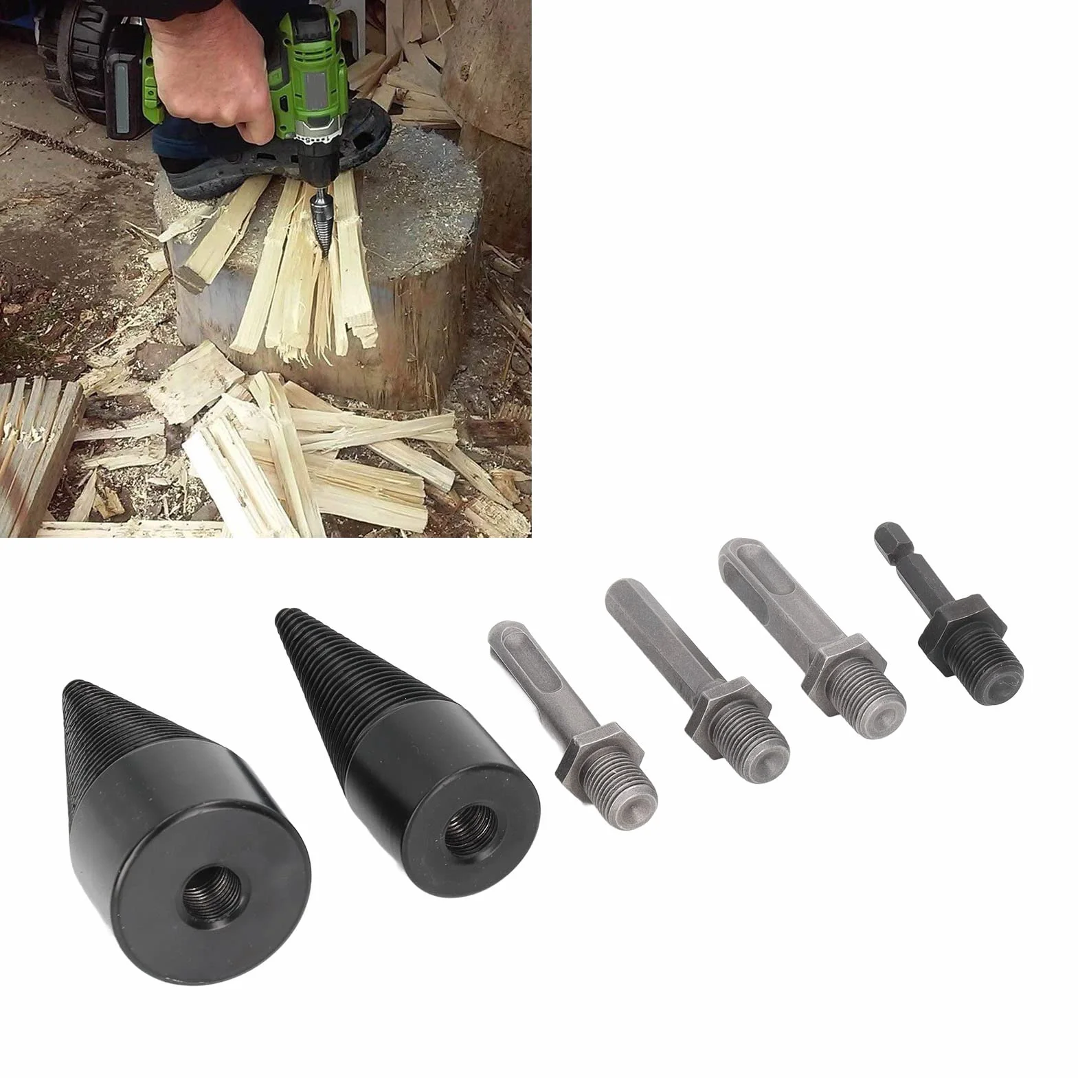 Cônes de Fendeur de Bois 32mm 42mm, 6 Pièces Forets Amovibles pour Perceuse