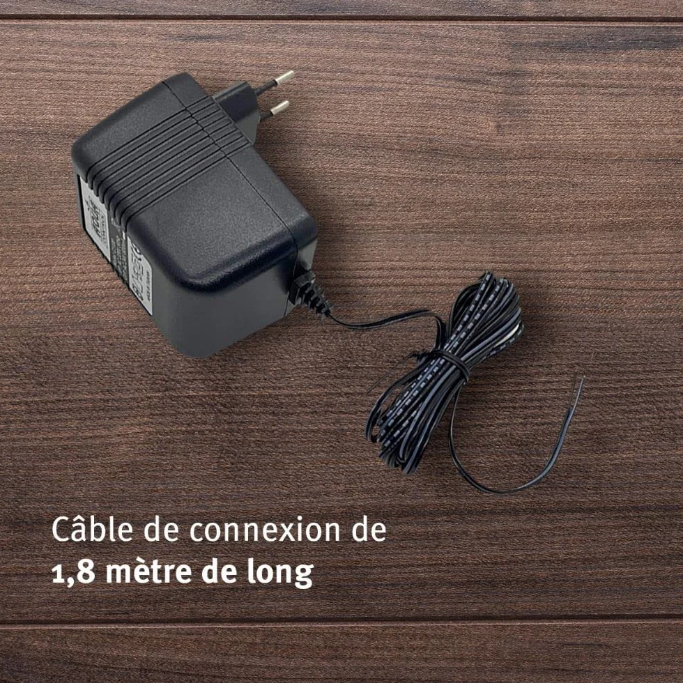 Transformateur 220V à 24V 1.8m pour Programmateur d'Arrosage de Jardin