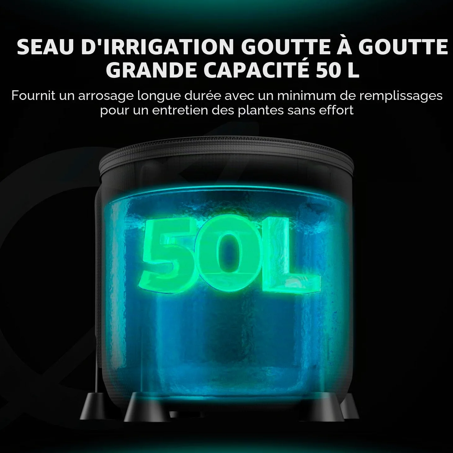 MARS HYDRO Kits d'irrigation goutte automatique avec seau pliable de 5 l, pompe à eau améliorée 24 W, 8 émetteurs goutte