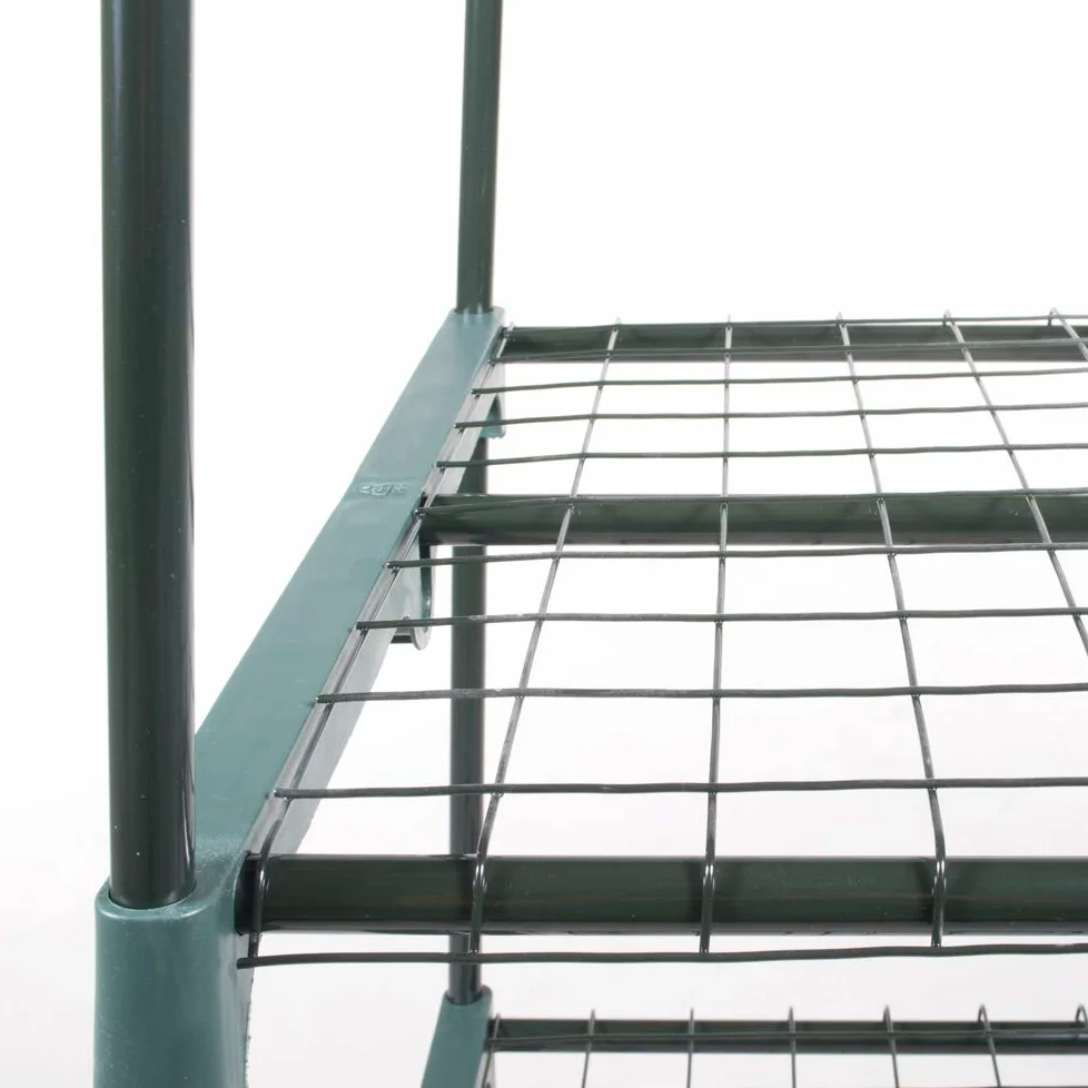 Serre avec 2 étagères en acier avec roues et bâche PVC transparente L 69 x P 49 x H 98