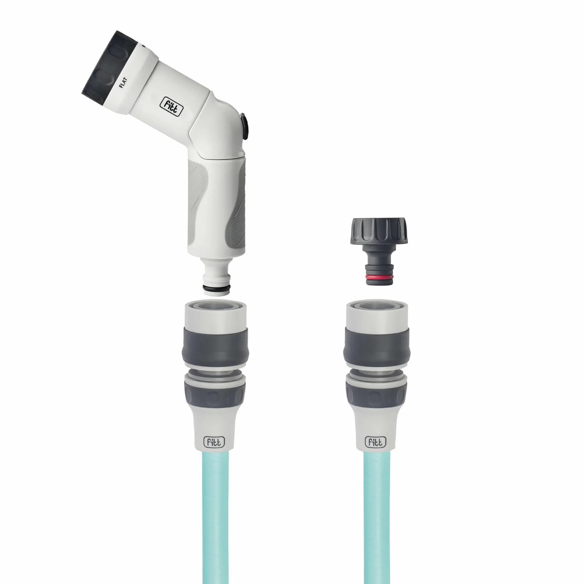 FITT IKON 25 m - Tuyau d'arrosage extensible, compact, léger et prêt à l'emploi, avec pistolet multi-jet, Aquamarine