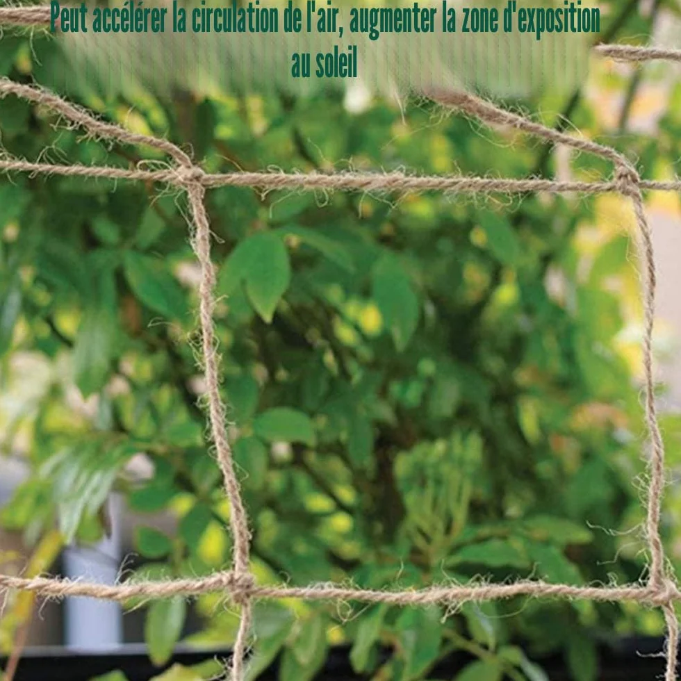 Filet de Jute 2m x 10m pour Soutien des Plantes - Treillis Écologique Biodégradable Compostable pour Jardin