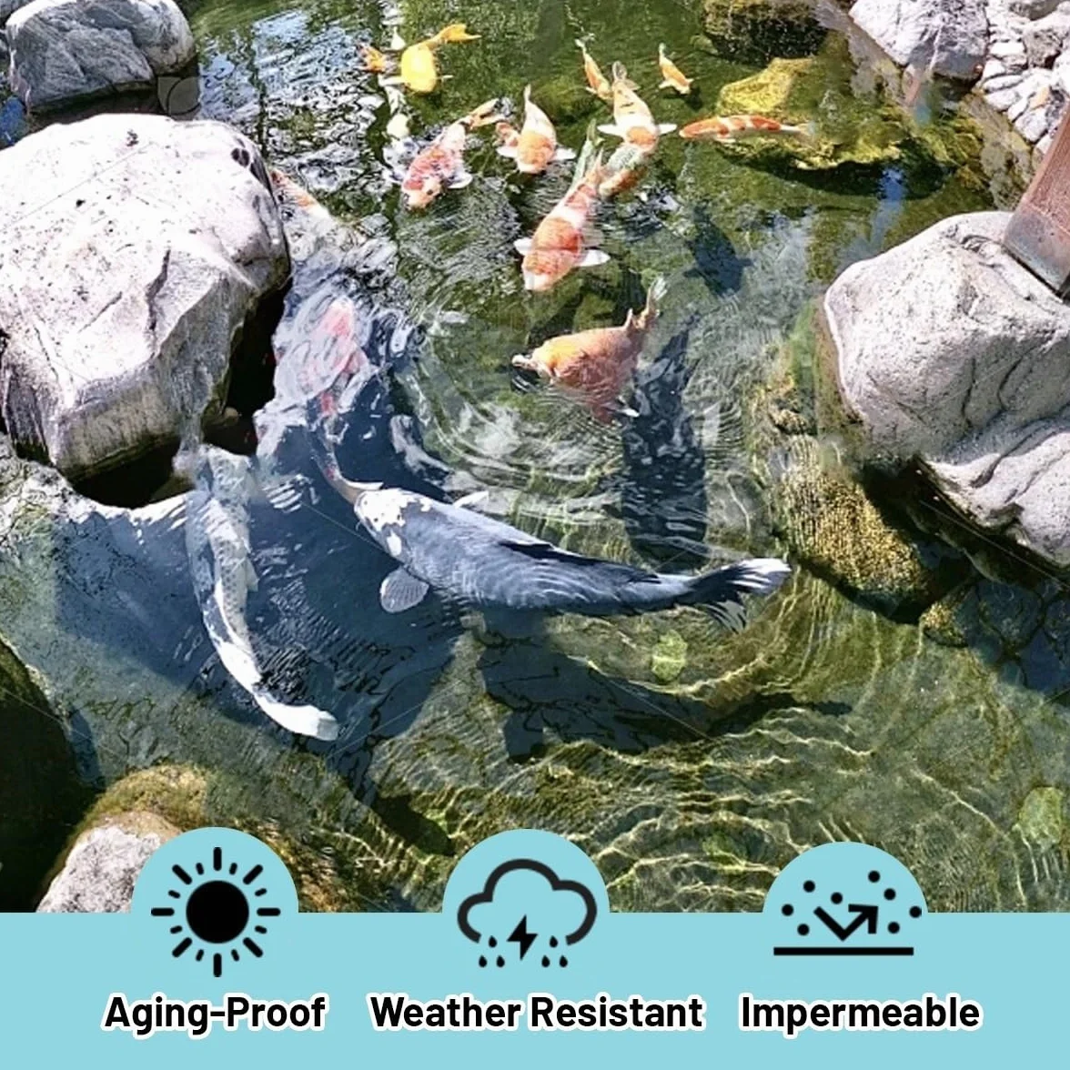 Bache pour Bassin de Jardin 3x2m Robuste Bâche pour Étang, Préformée Doublure de bassin pour Bassin Koi, résistante aux UV et aux intempéries Étang Liner 3x6m 15x5m 11x10m d'épaisseur 0.12mm ( Taille