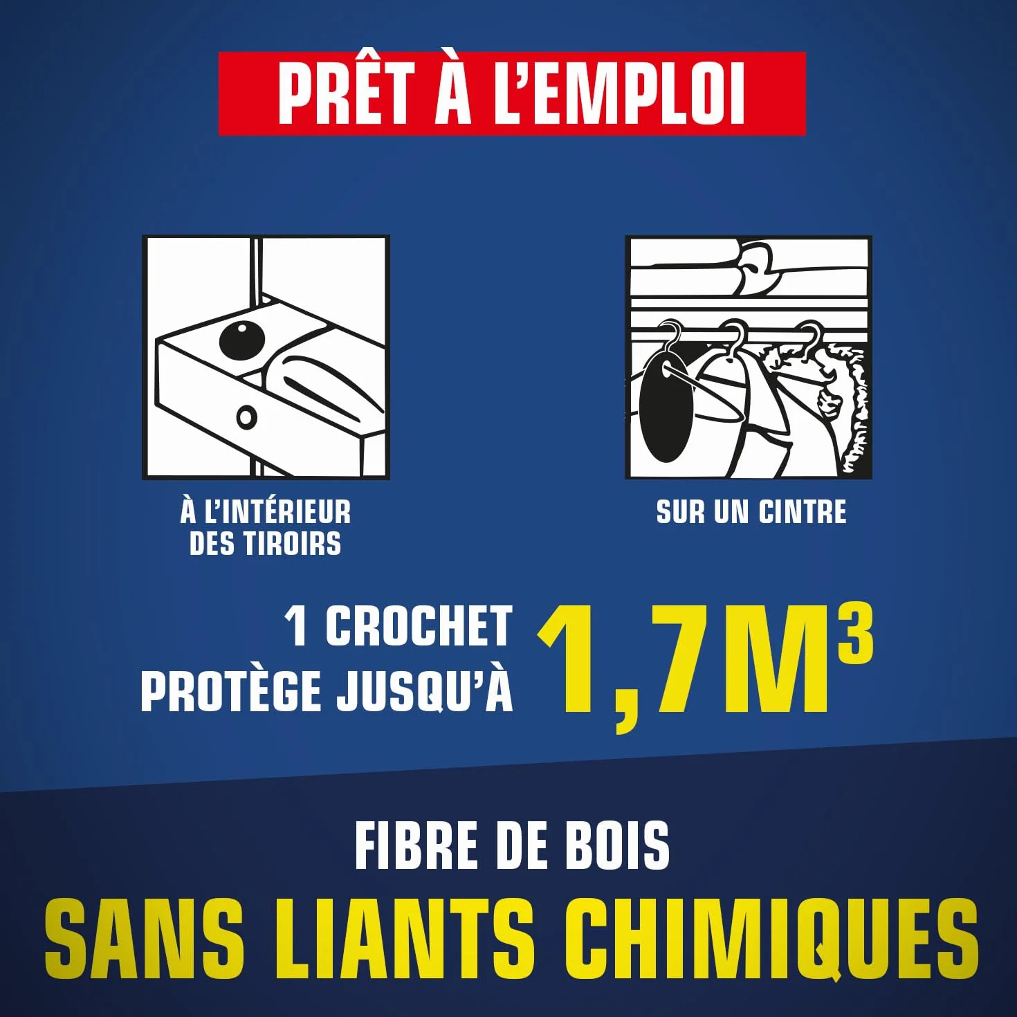 Crochets Antimites Vestimentaires K.PRO 4 Crochets Protection 3 Mois