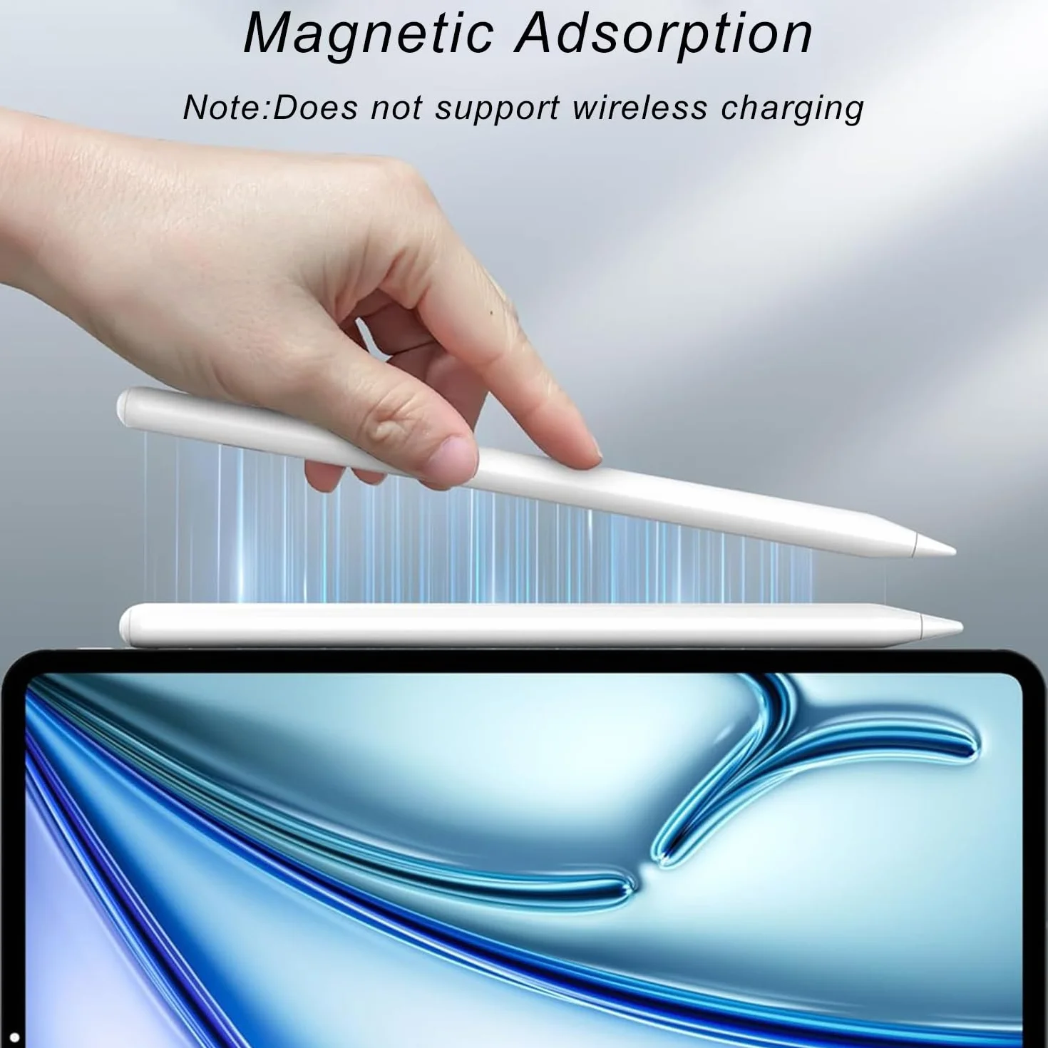 Stylet pour Apple iPad 2018-2025, Magnétique Recharge Rapide, Rejet de Paume, Compatible iPad 11/10/9/8/7/6, Pro M4 13", Air M2/5/4/3, Mini 7/6/5