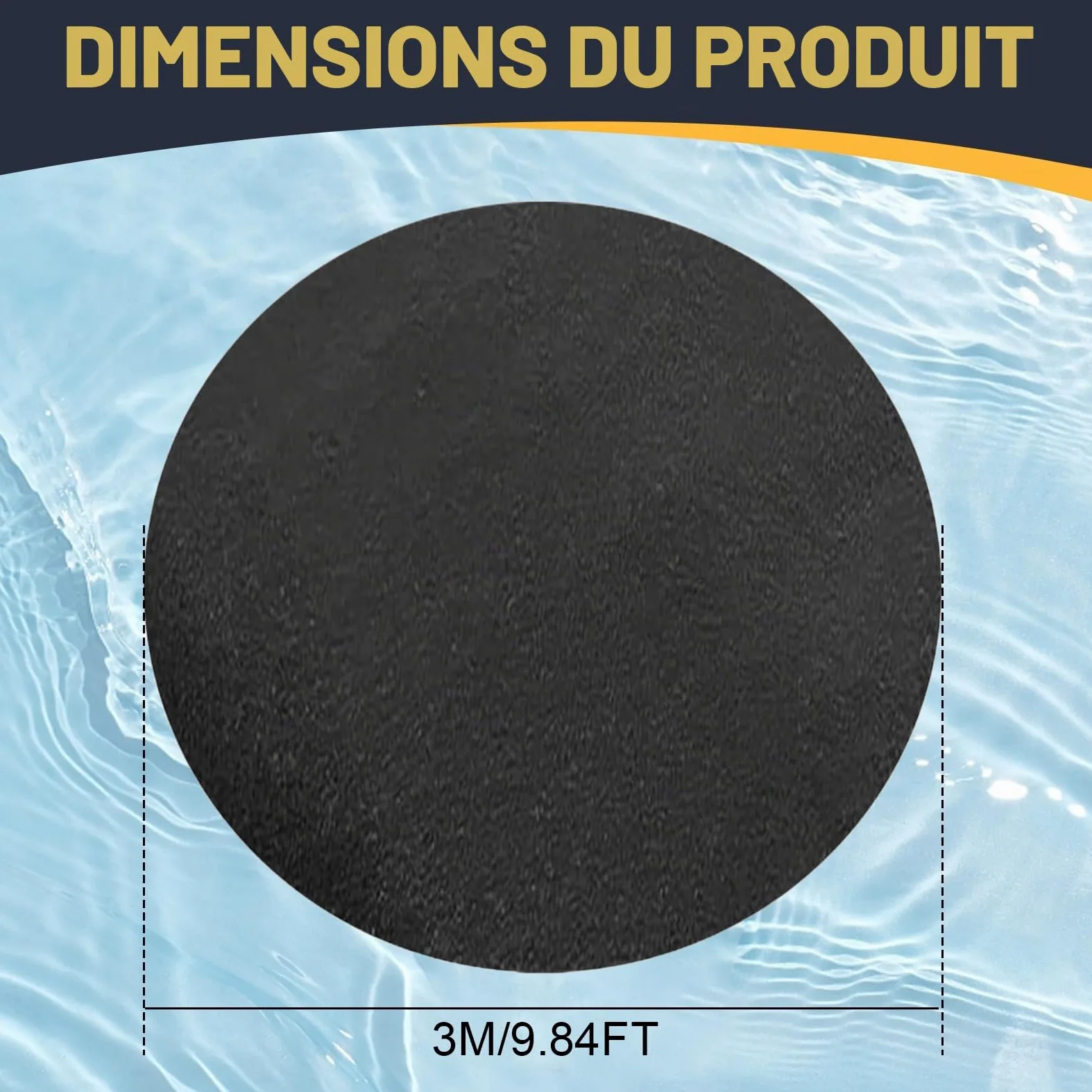 Tapis de piscine rond, tapis antidérapant Ø 500 cm, tapis de protection de sol pliable, tapis de sol pour piscine, jacuzzi, piscine extérieure (diamètre 500 cm)