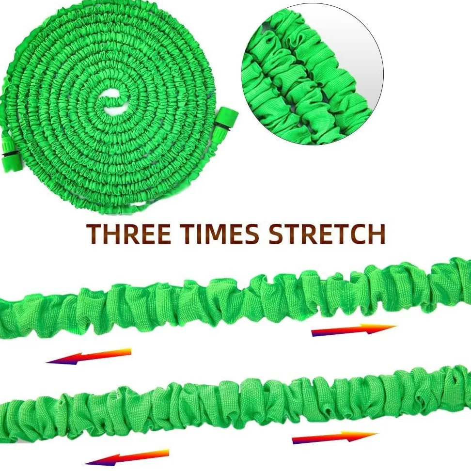 Yiting Tuyau d'arrosage extensible de 7.5m/15m/30m/37.5m/45m/60m avec 8 mode pulvérisation, Adaptable 1/2" et 3/4" raccords de connecteur, hose-Tuyau extensible à Pression d'Eau (37.5 Mètres, Vert)