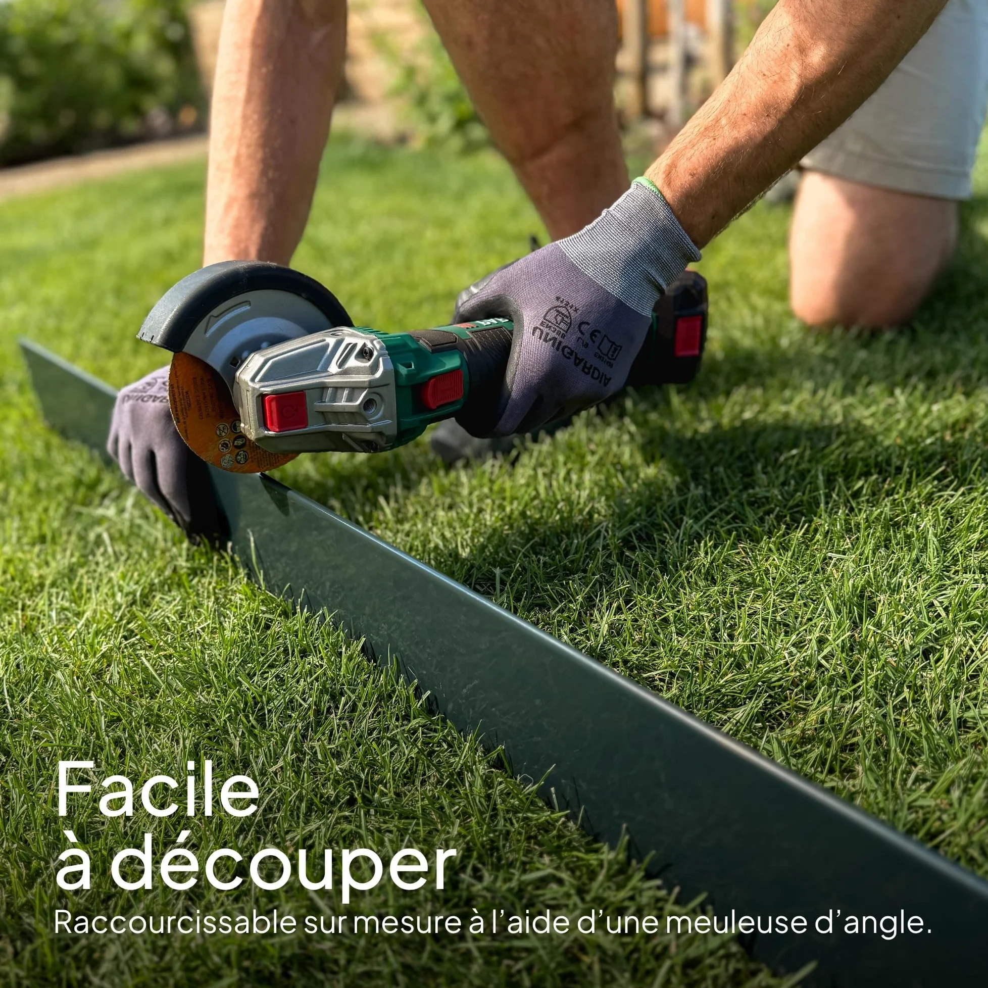 UNIGARDIA Bordure de Jardin en Métal Anthracite 10 m, Hauteur 10 cm | Rebord 5 mm, Bordure de Pelouse Flexible, Installation facile, Piquets d’ancrage inclus