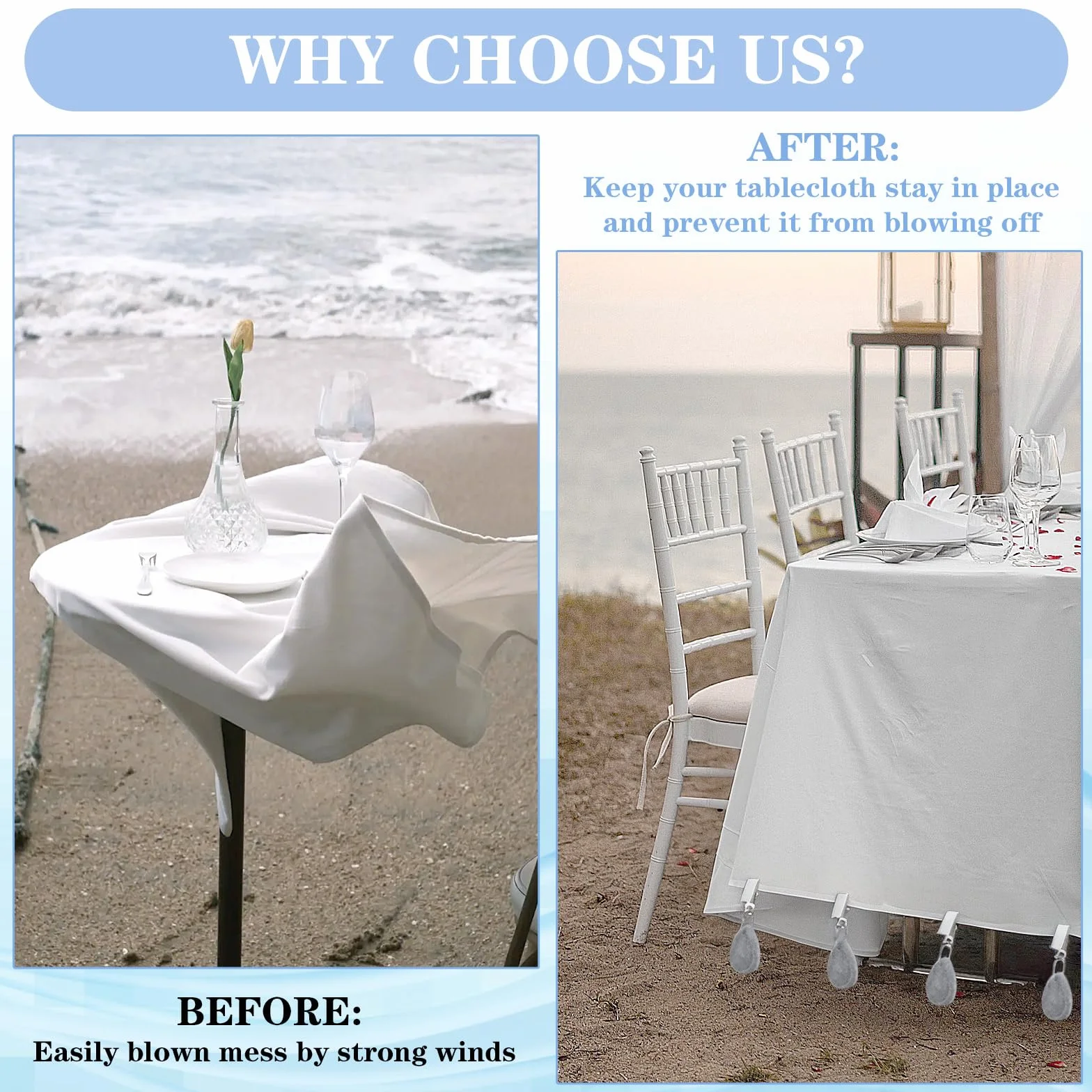 Poids de Nappe en Marbre Naturel, Pince Poid Table Exterieur, Lot de 10 Forme Larme Grise pour Mariage Camping