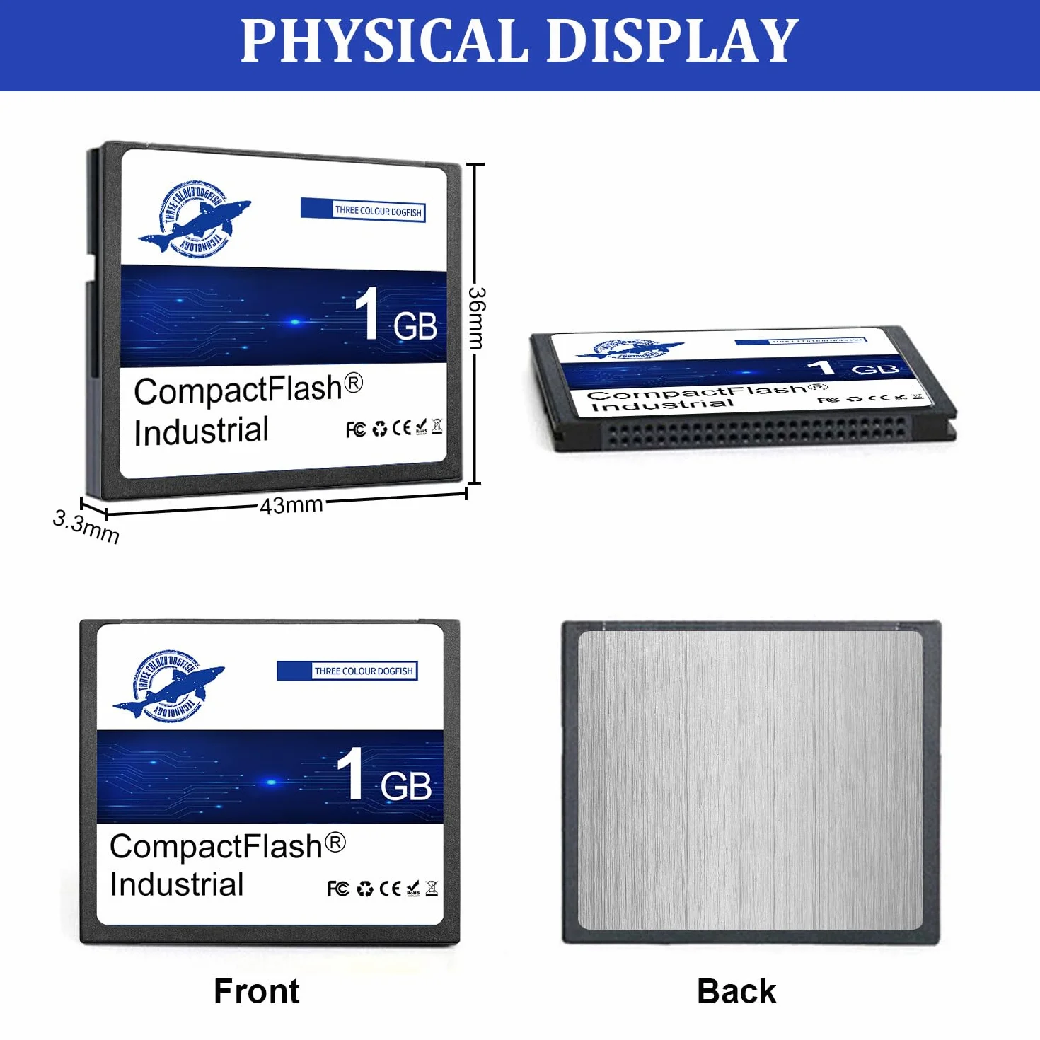 Dogfish Carte Mémoire Compact Flash 1Go 10PACK Type I pour Appareil Photo Numérique