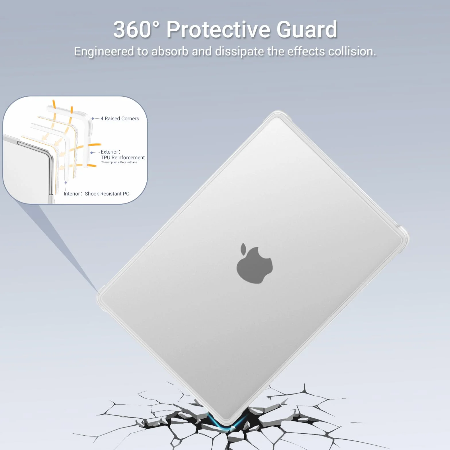 MOSISO Coque Compatible MacBook Air 13 Pouces M5 A3449 M4 A3240 M3 A3113 M2 A2681 2026-2022 Rigide Protection Angles Anti-Fissures TPU Souple Givré
