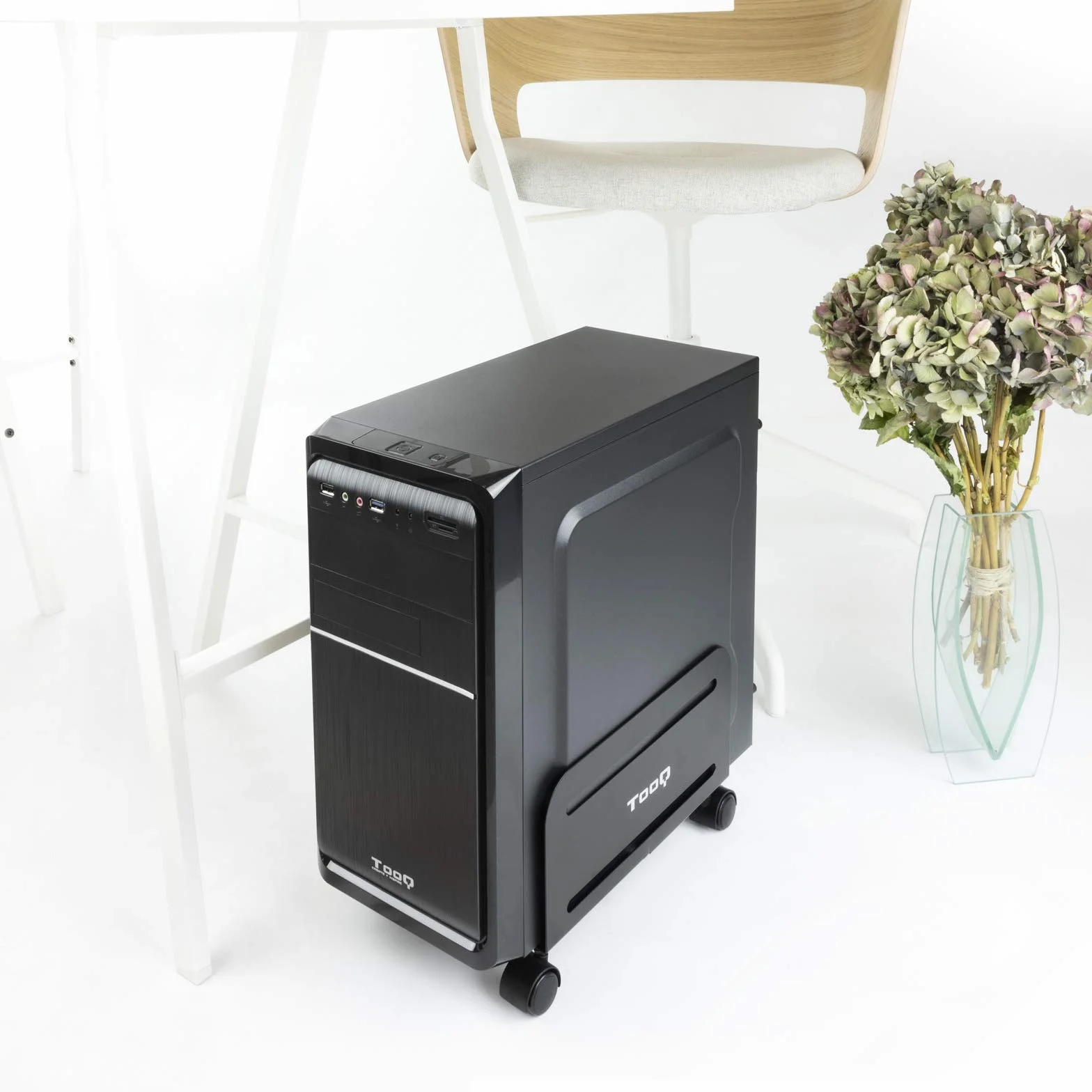 TooQ Support au sol pour CPU métallique roues 10 kg 119-209 mm noir